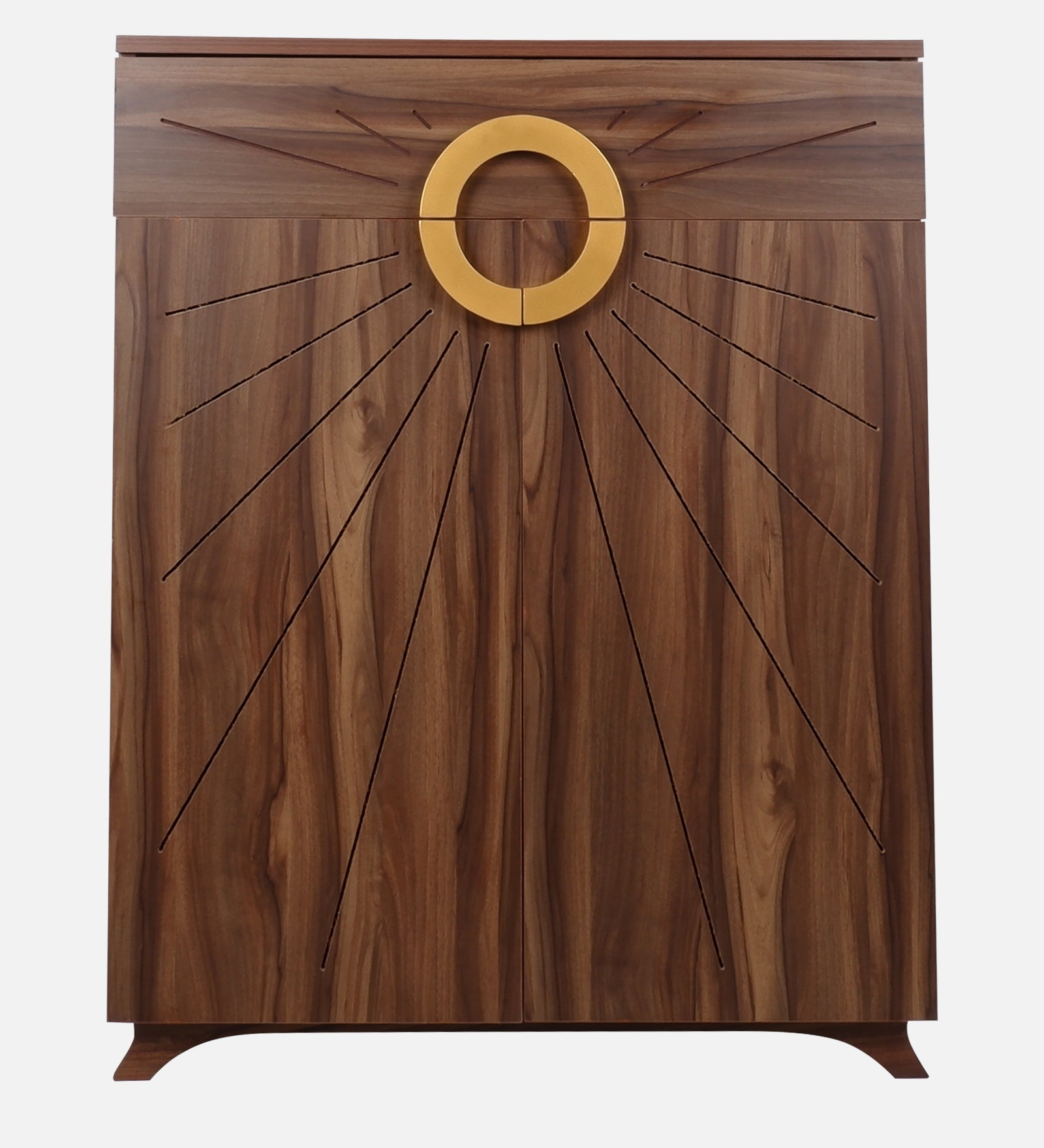 Aster 16-Pairs 2 Door Shoe Cabinet with Drawer | Walnut Finish