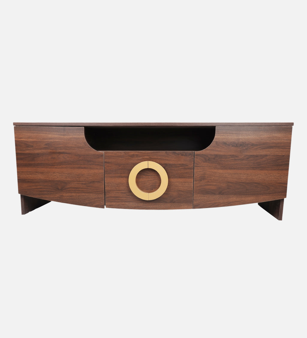 RayTrees Golden Handle TV Unit | Wood Finish