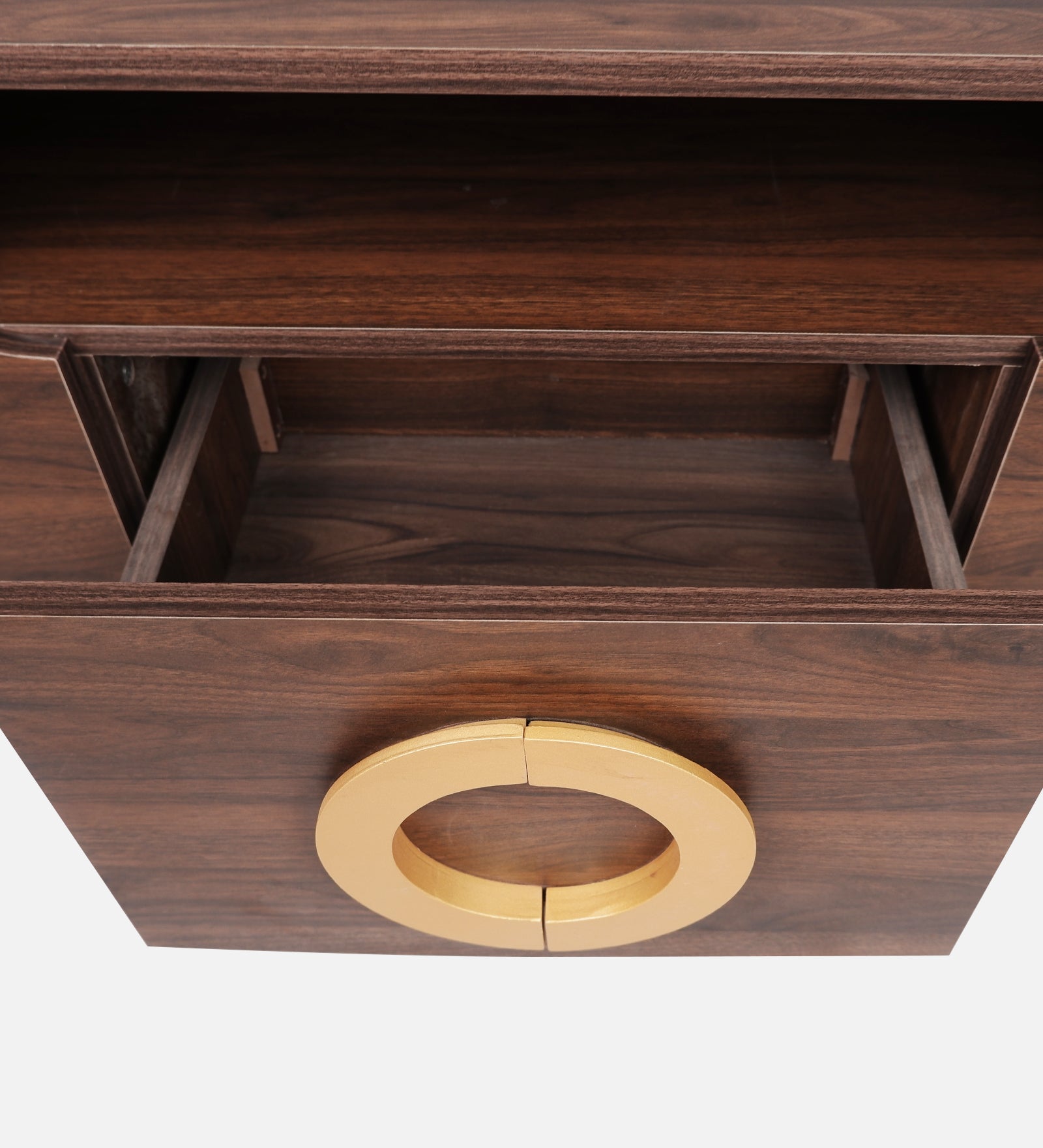 RayTrees Golden Handle TV Unit | Wood Finish
