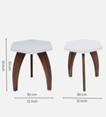 RayTrees Hexa Table | White Finish Stool &amp; Side Table