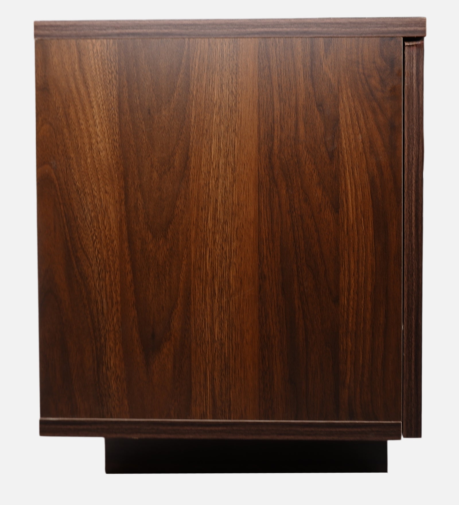 RayTrees Hexagonal Golden Strip TV Unit | Walnut Finish