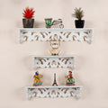 3-Shelf Wall Decor Shelf - Brown Finish - additional angle 4