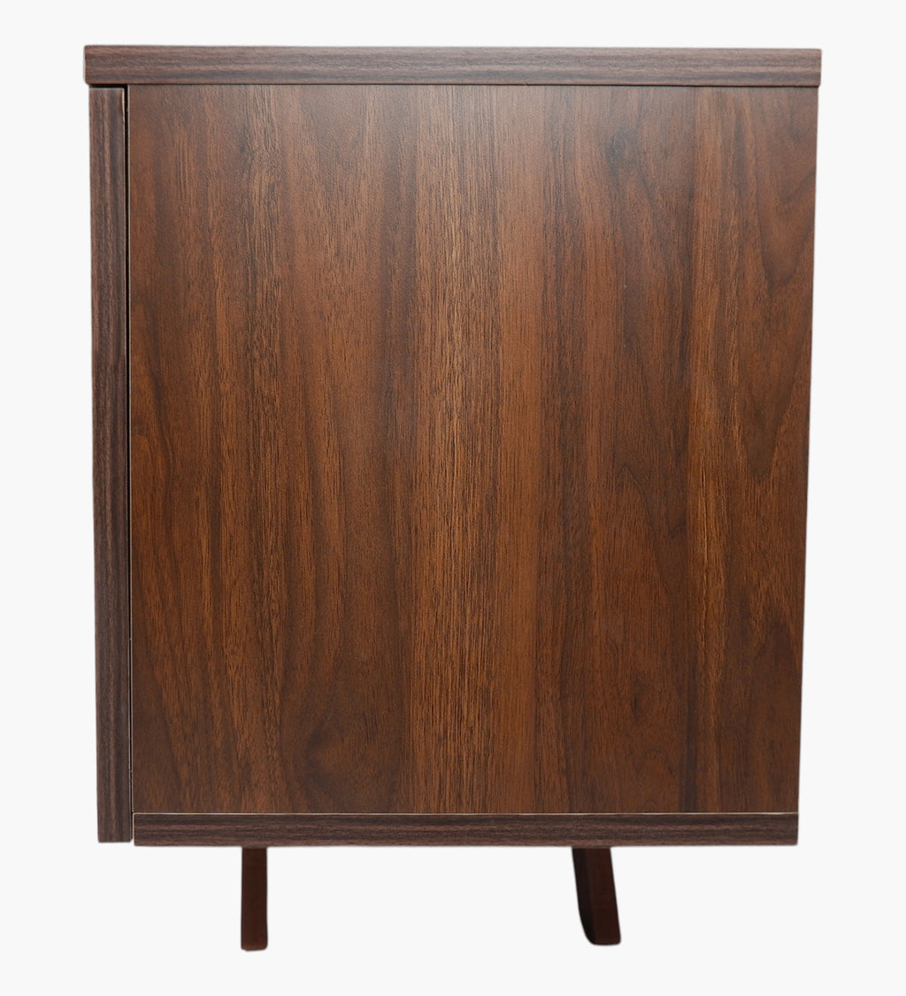 RayTrees Curved Strip Handle TV Unit | Walnut Finish