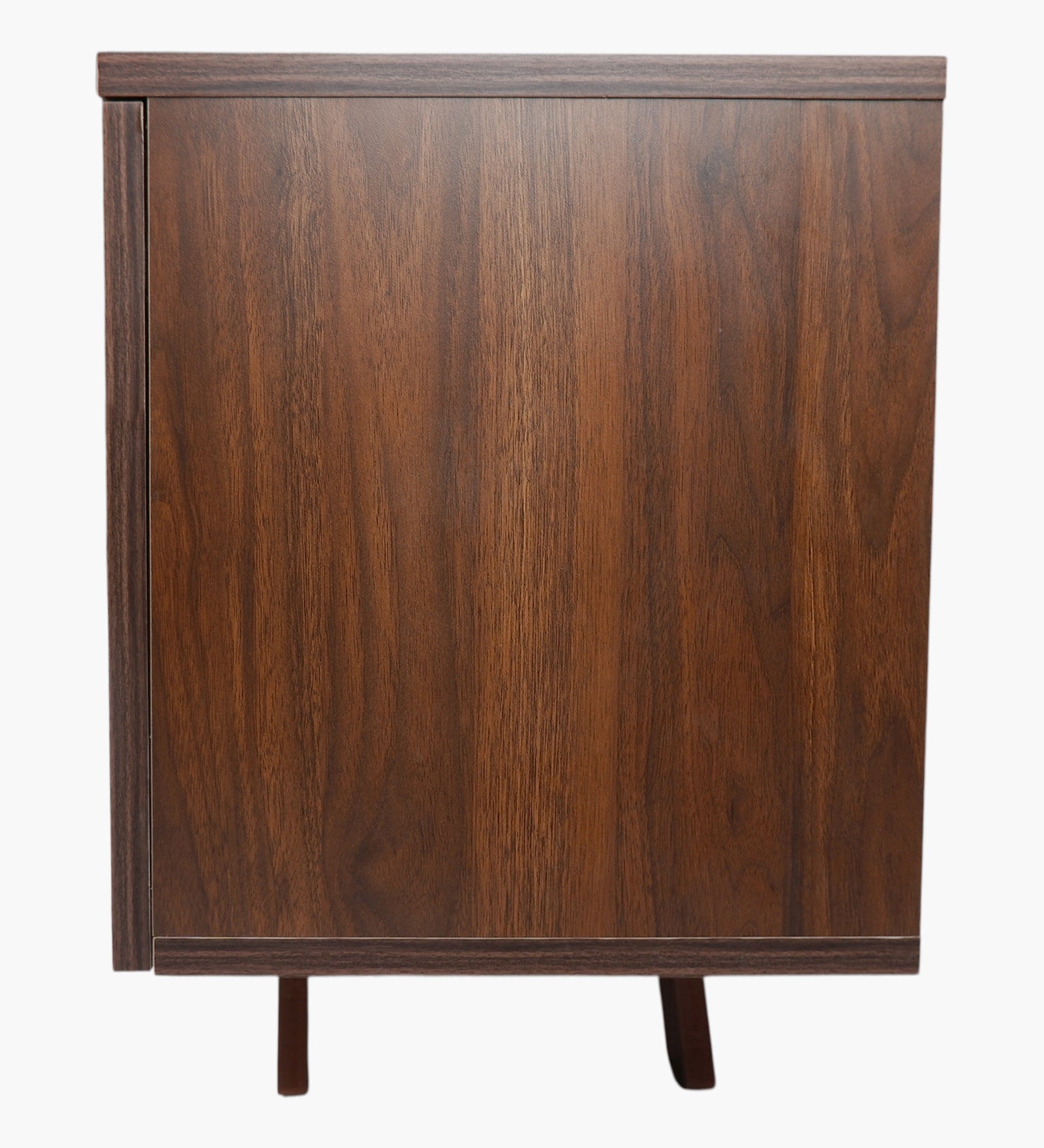 RayTrees Curved Strip Handle TV Unit | Walnut Finish