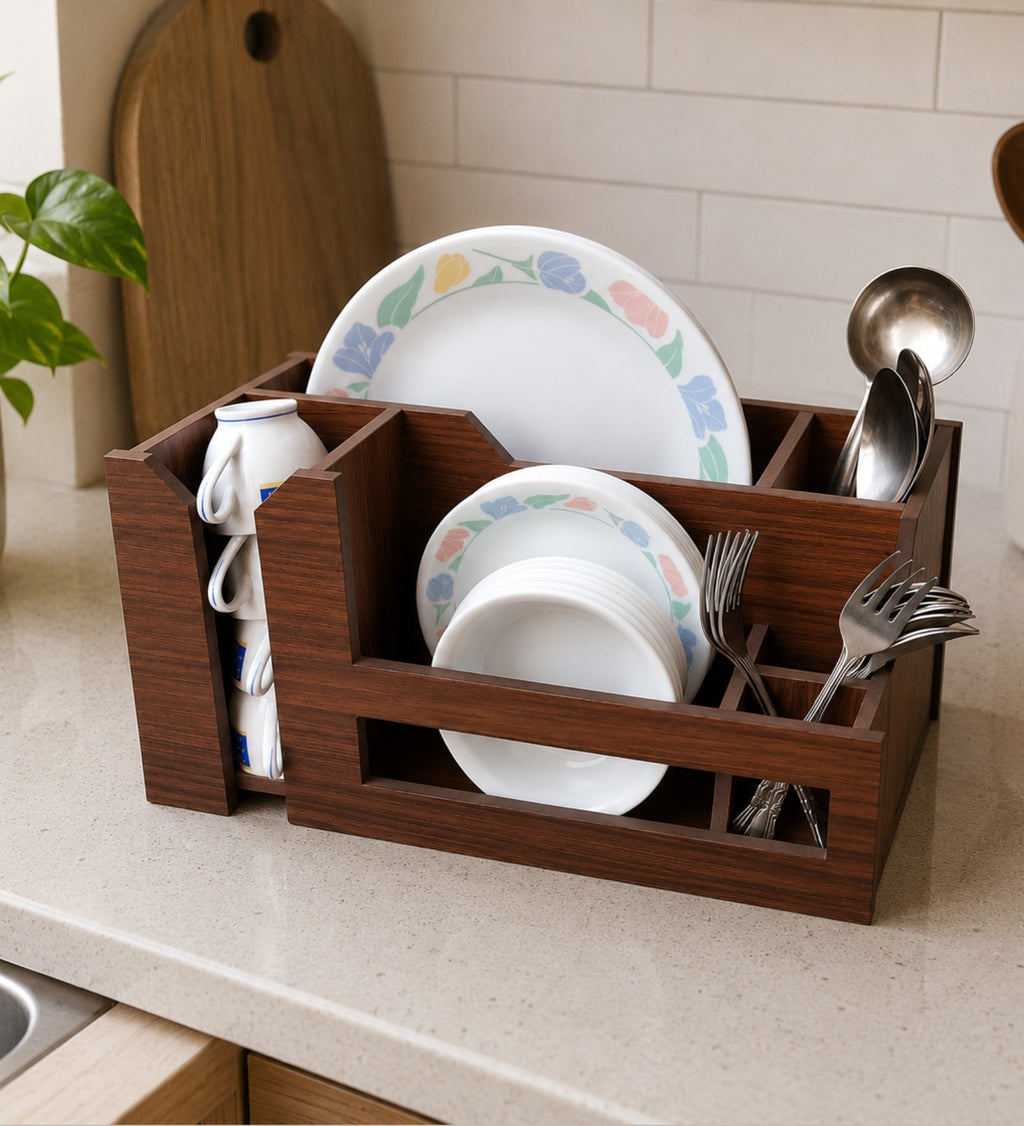Kitchen Organizer - Walnut Finish, 3-Shelf - additional angle 4