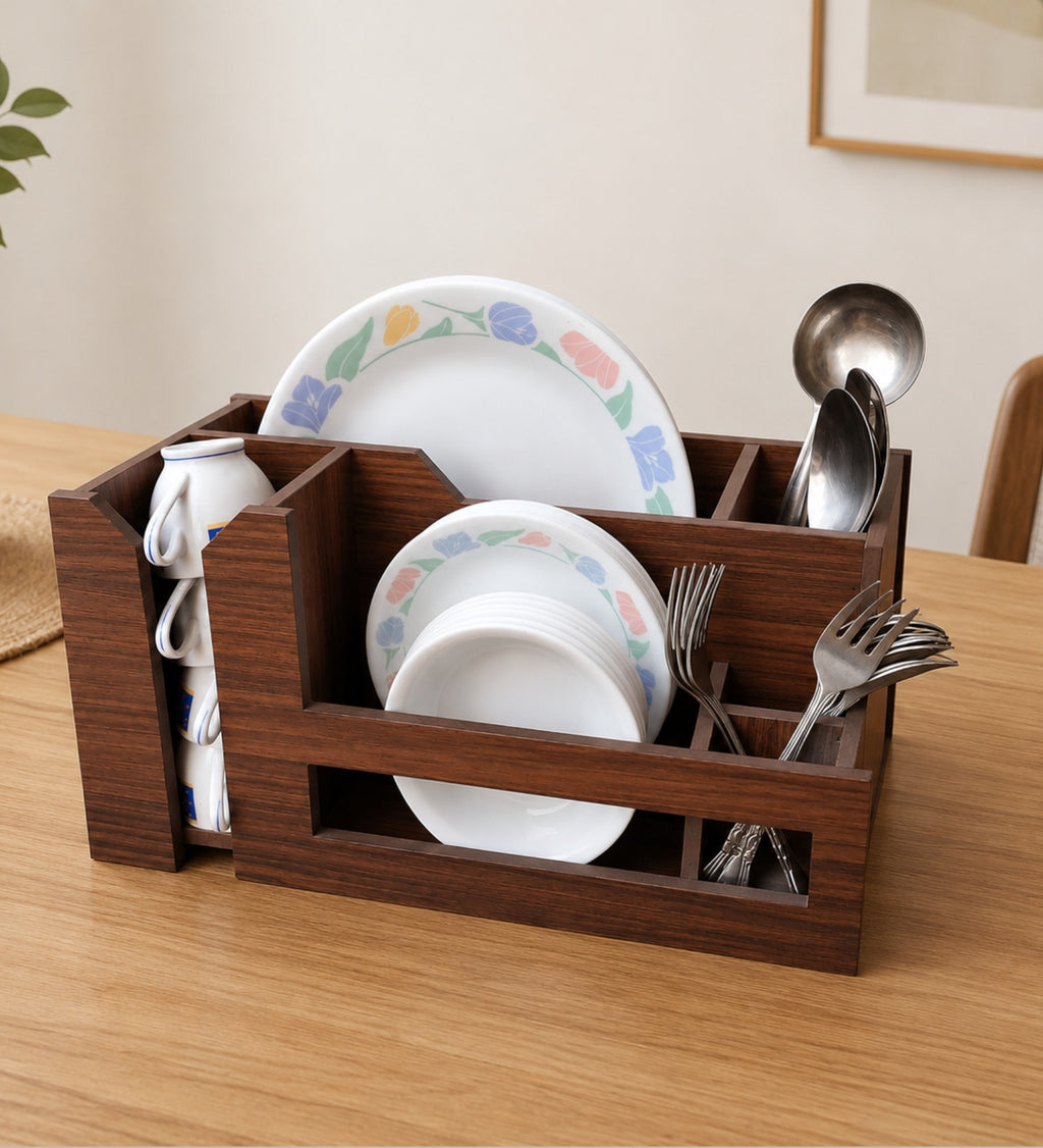 Kitchen Organizer - Walnut Finish, 3-Shelf