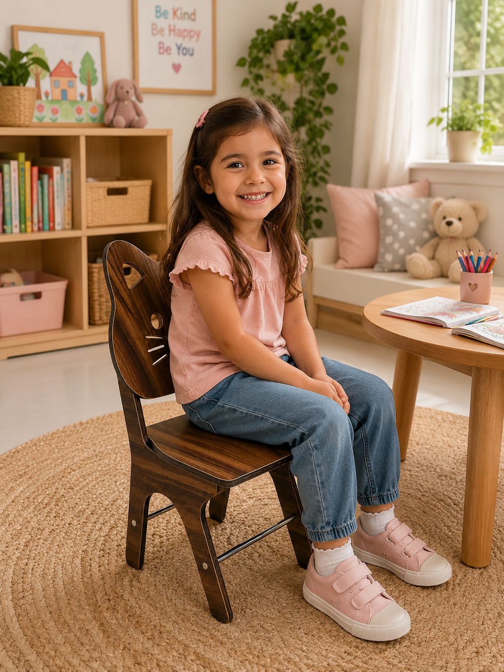 Kids Wooden Chair - Yellow, Ages Up to 6 Years - in-use lifestyle shot