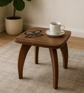 RayTrees Four Leg Square Table/Stool | Walnut Finish