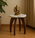 RayTrees Four Leg Wave Table/Stool | White Finish