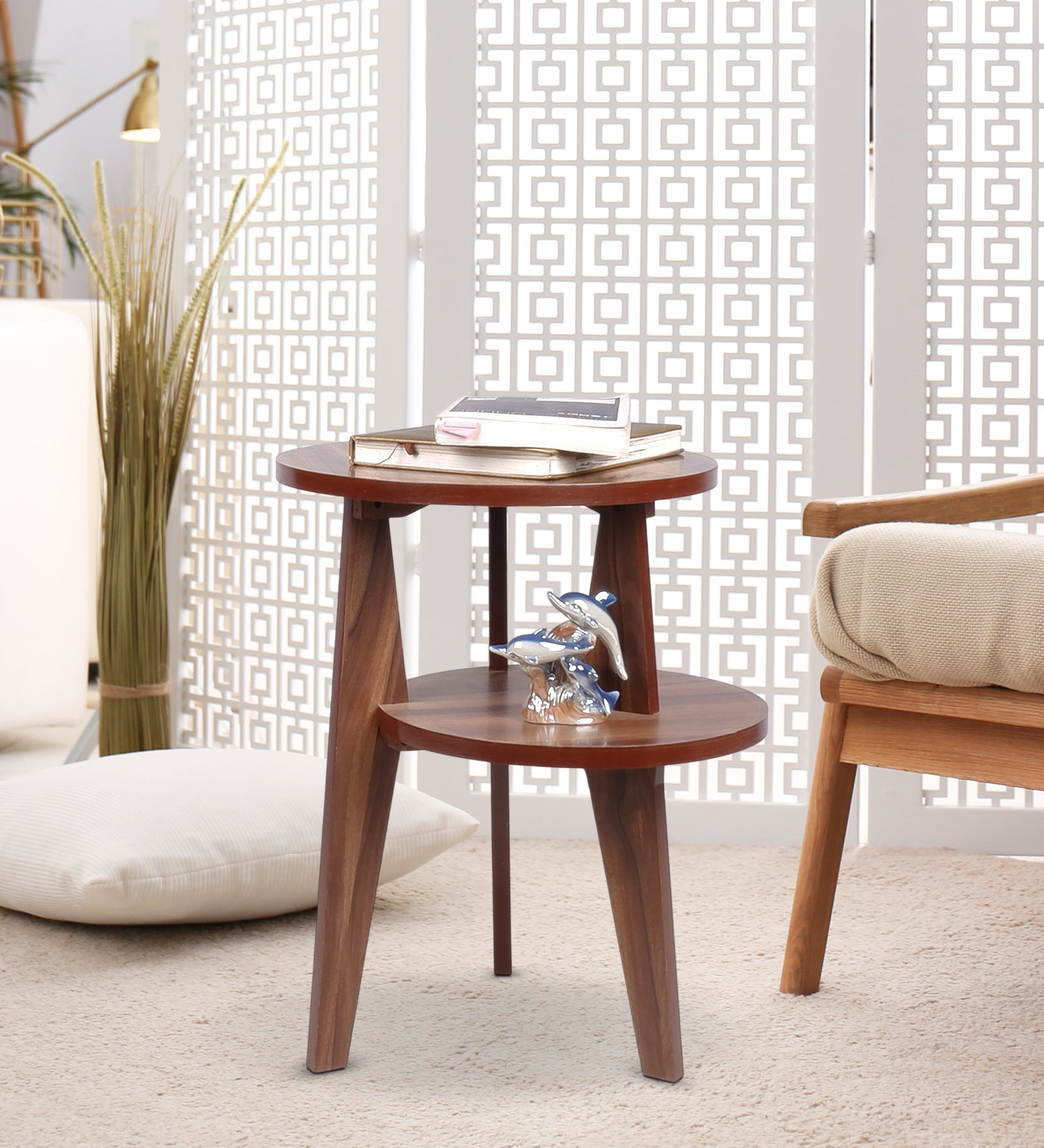 Lily End Table - Asian Walnut Finish Side Table