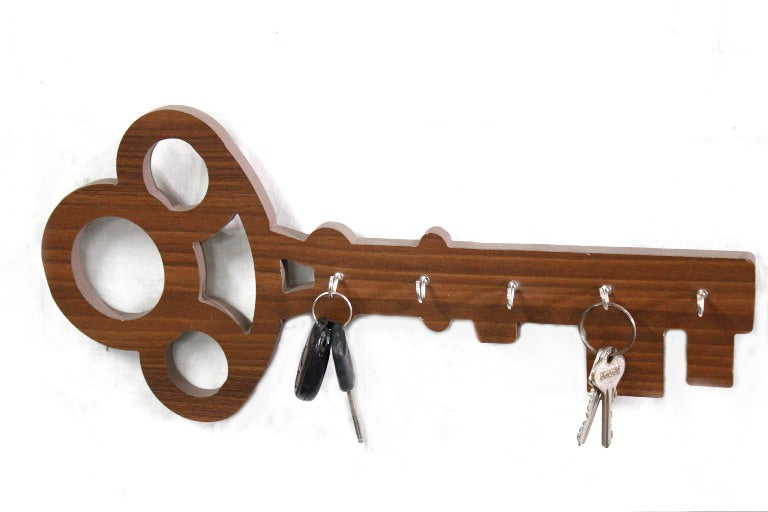 Wooden Key Holder - Walnut Finish, Doubles as Table - additional angle 2