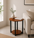 Octagonal End Table - Teak Finish Magazine Table
