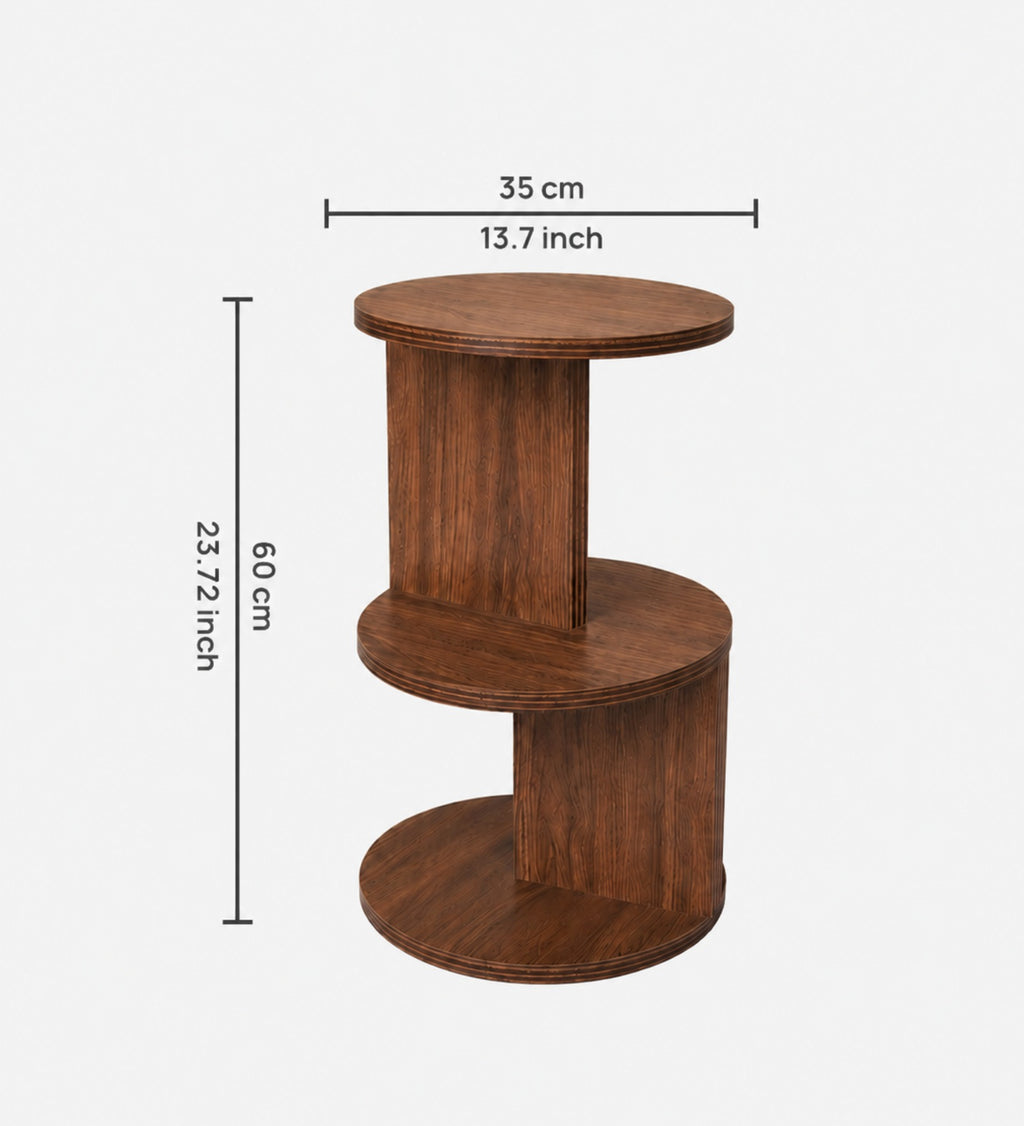 RayTrees Round Table | Walnut Finish Side Table