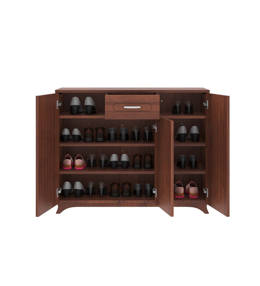 Novo Shoe Rack - Walnut Finish Entryway Storage - additional angle 4