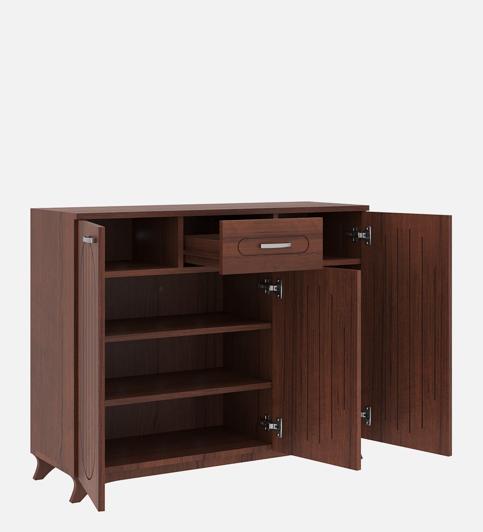 Novo Shoe Rack - Walnut Finish Entryway Storage - additional angle 5