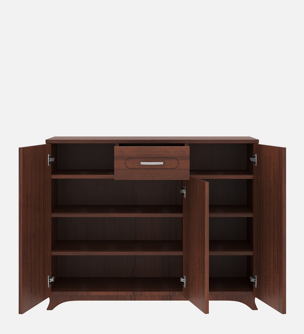 Novo Shoe Rack - Walnut Finish Entryway Storage - additional angle 6