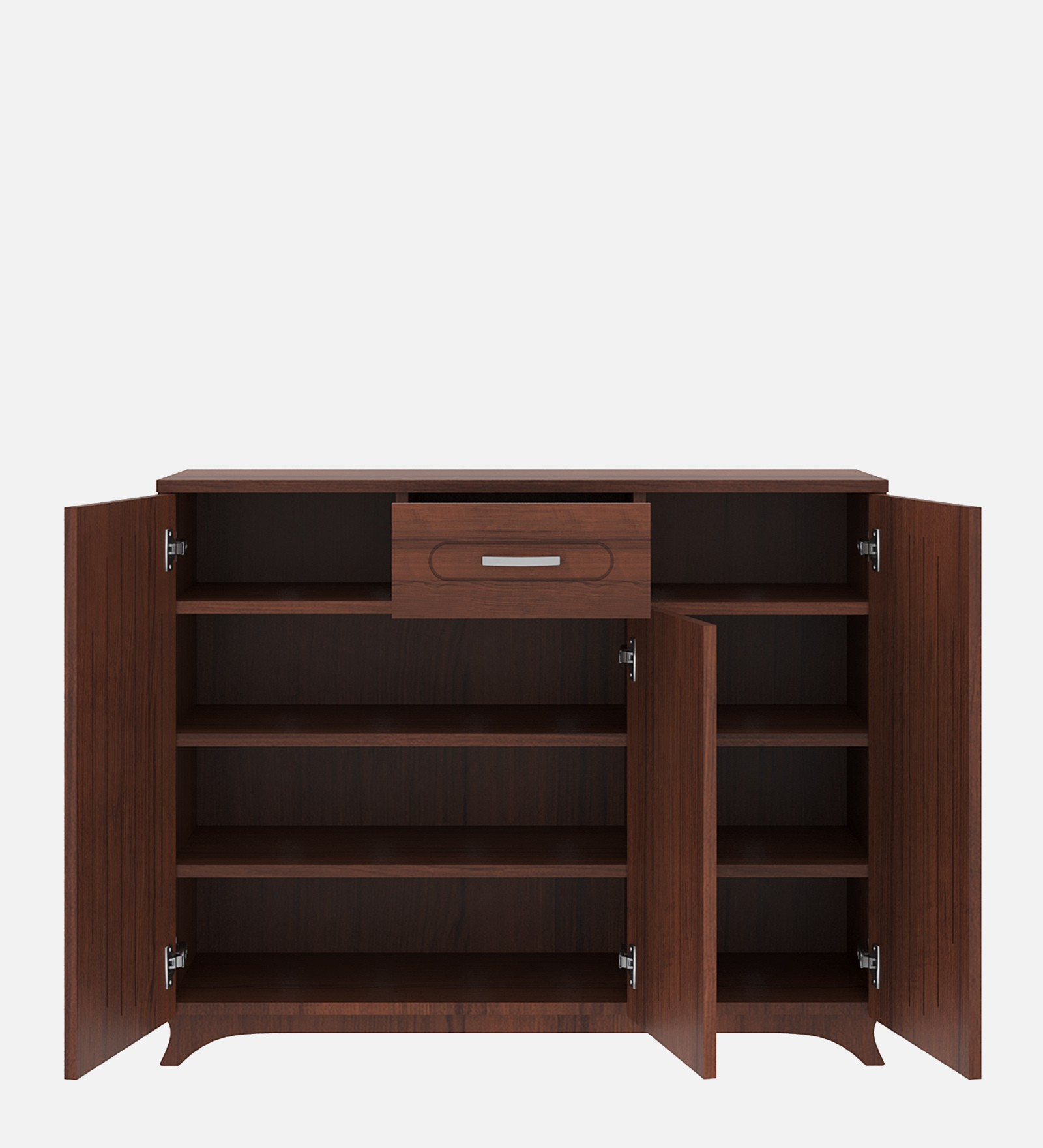 Novo Shoe Rack - Walnut Finish Entryway Storage - additional angle 6