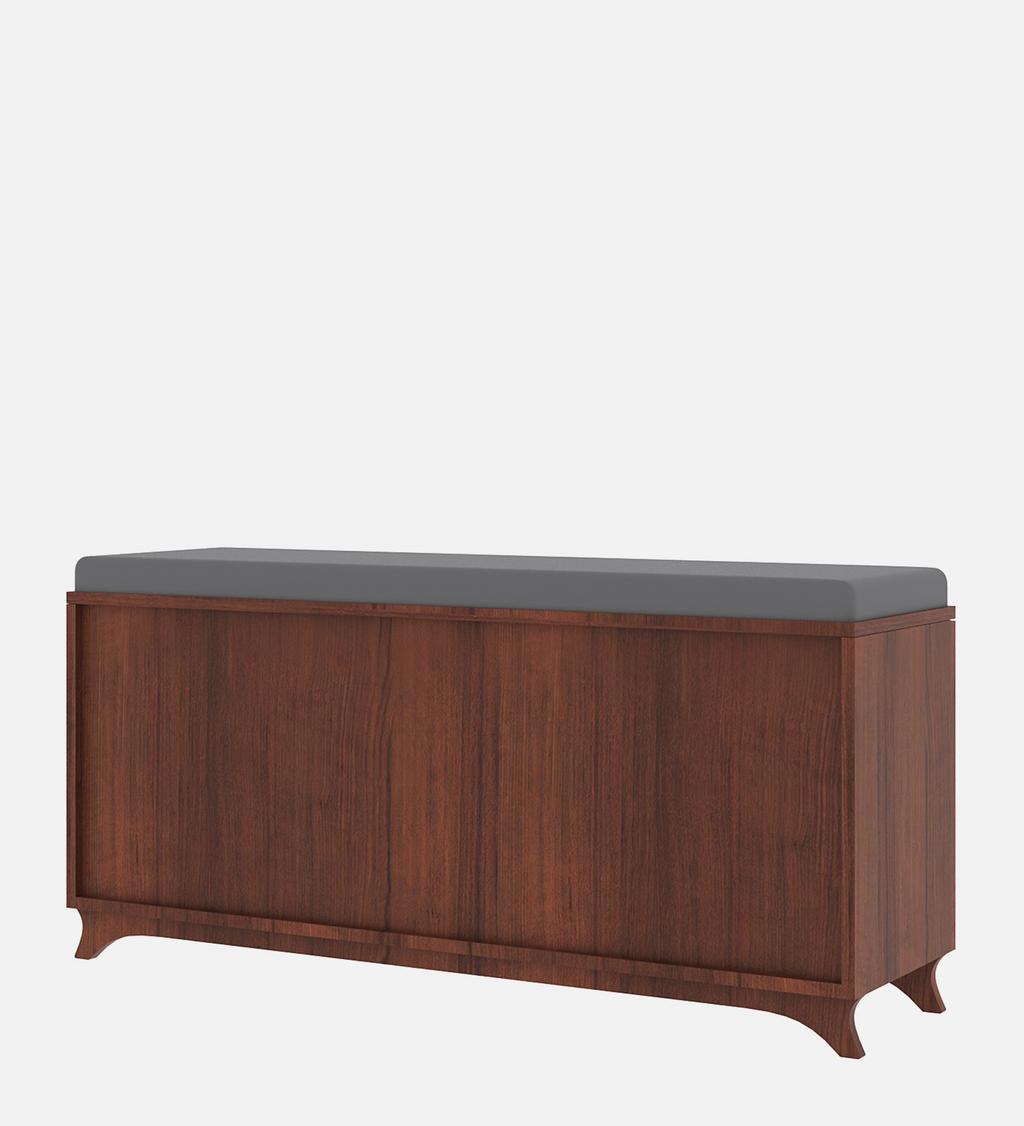 Gladiolus Three Door Shoe Racks in Walnut Colour with Seating - additional angle 6