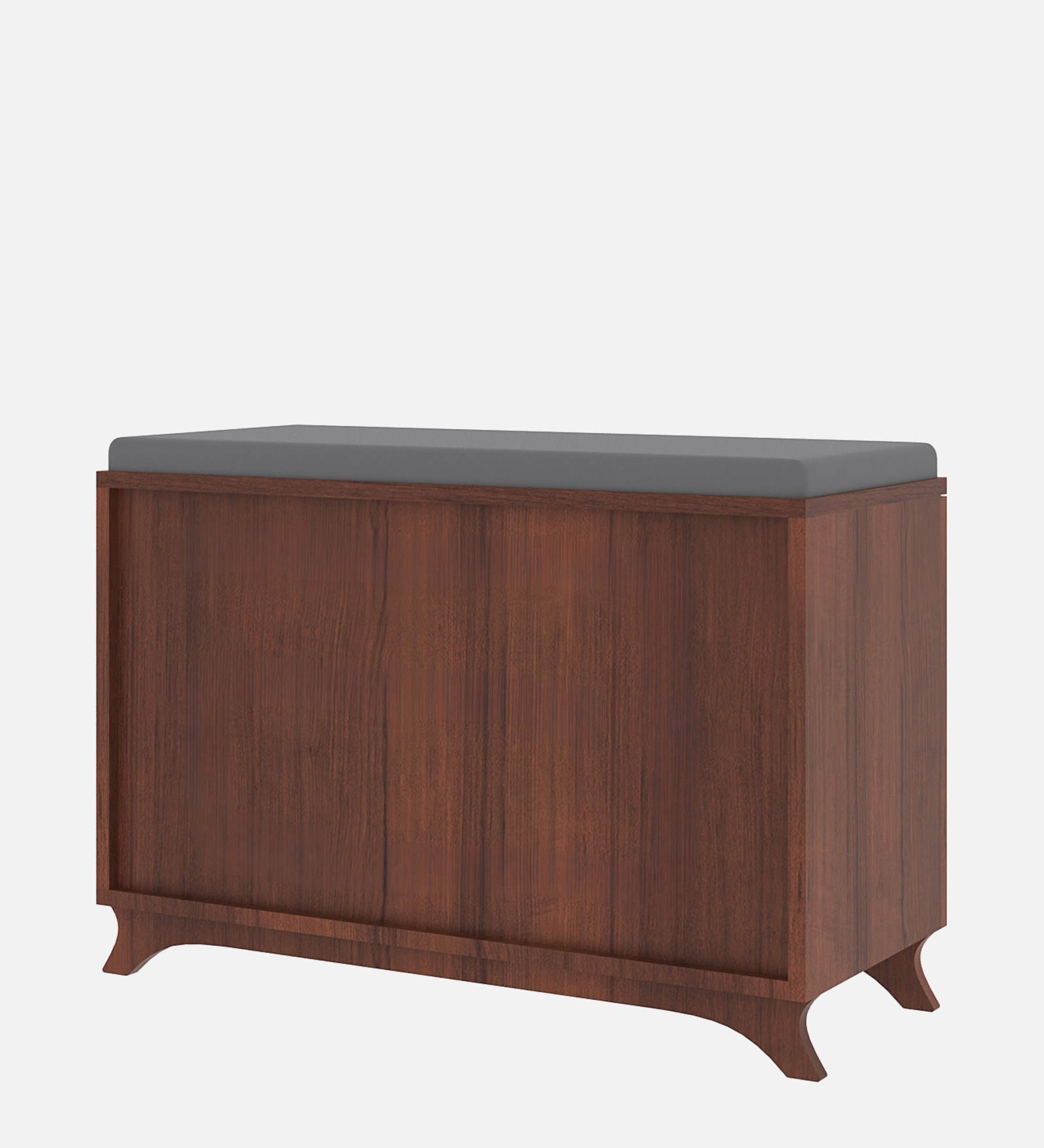 Clove 2 Door Shoe Rack with Seating - Walnut Finish - additional angle 5
