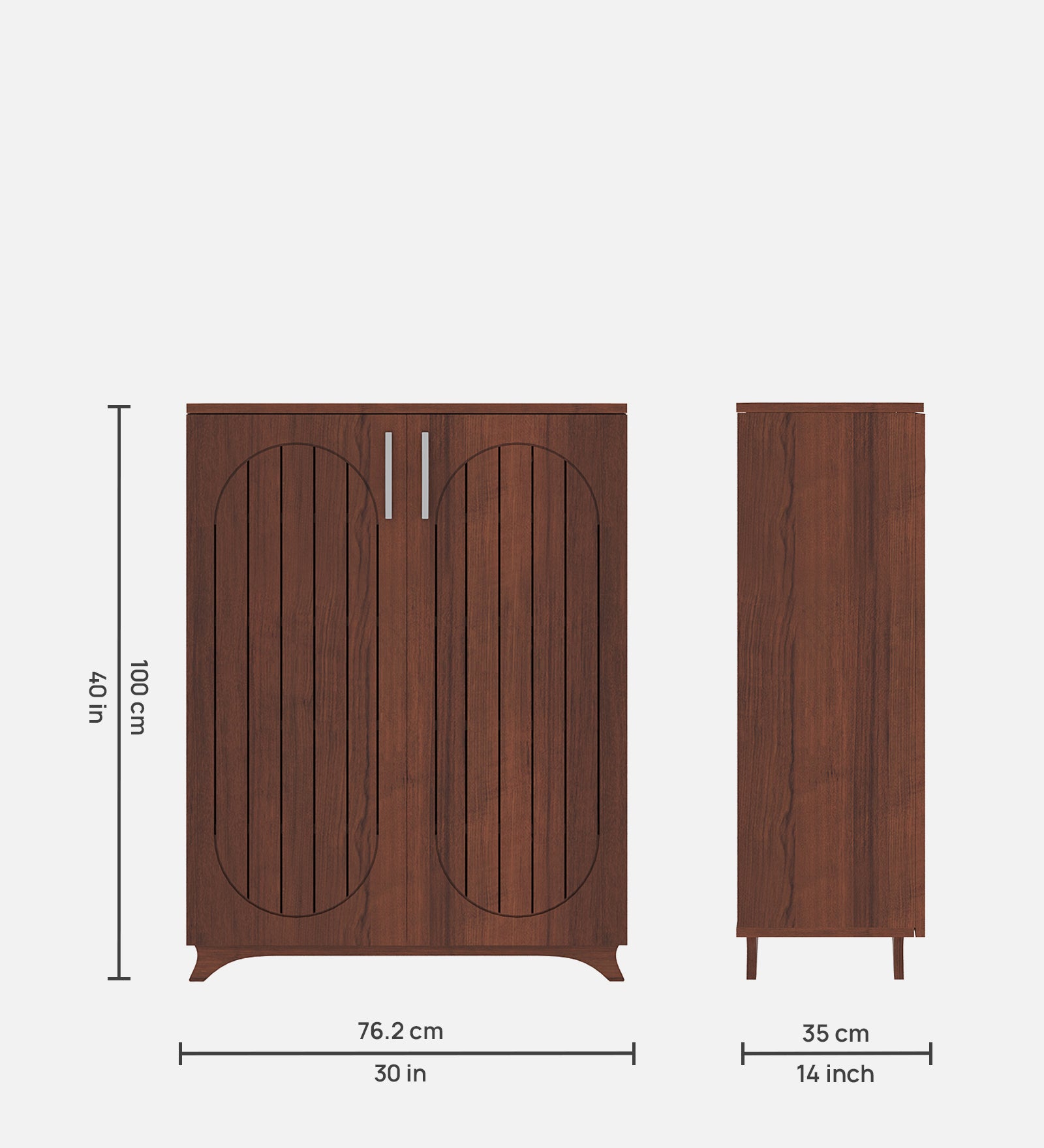 Alvo Tilt-Out Shoe Rack - Walnut Finish - additional angle 4