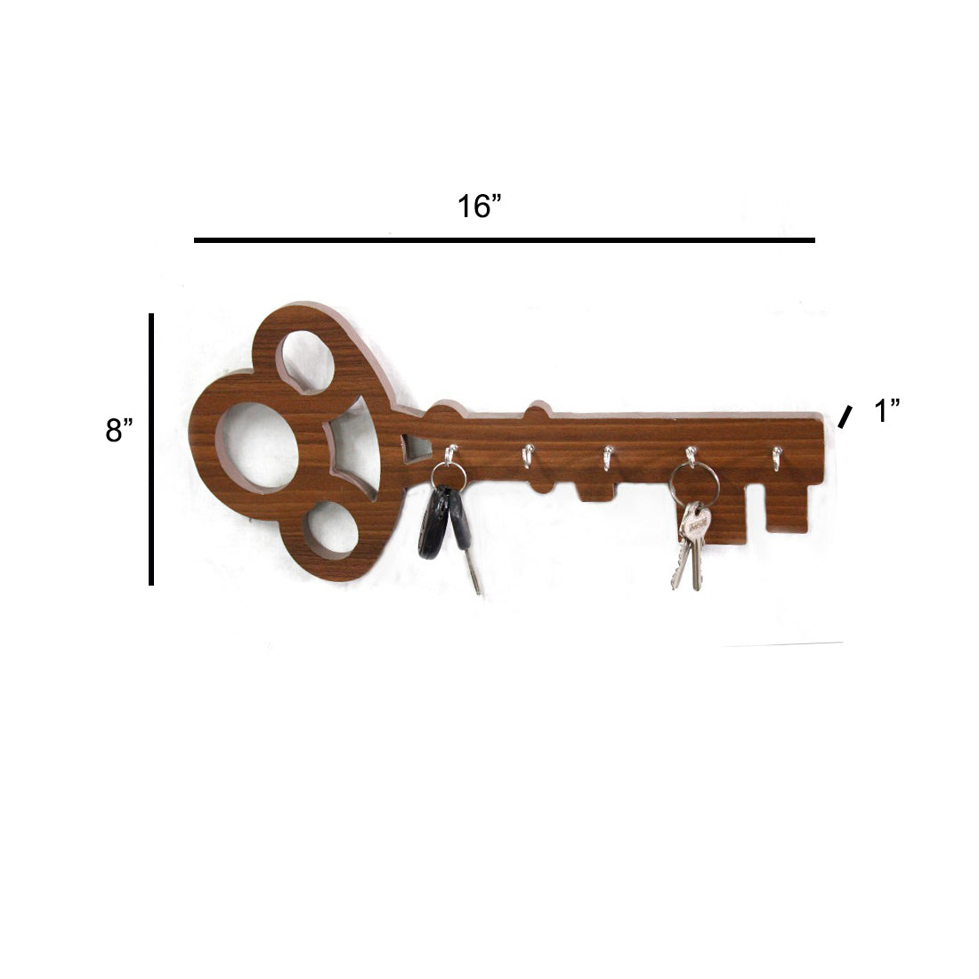 Wooden Key Holder - Walnut Finish, Doubles as Table - dimension/size chart