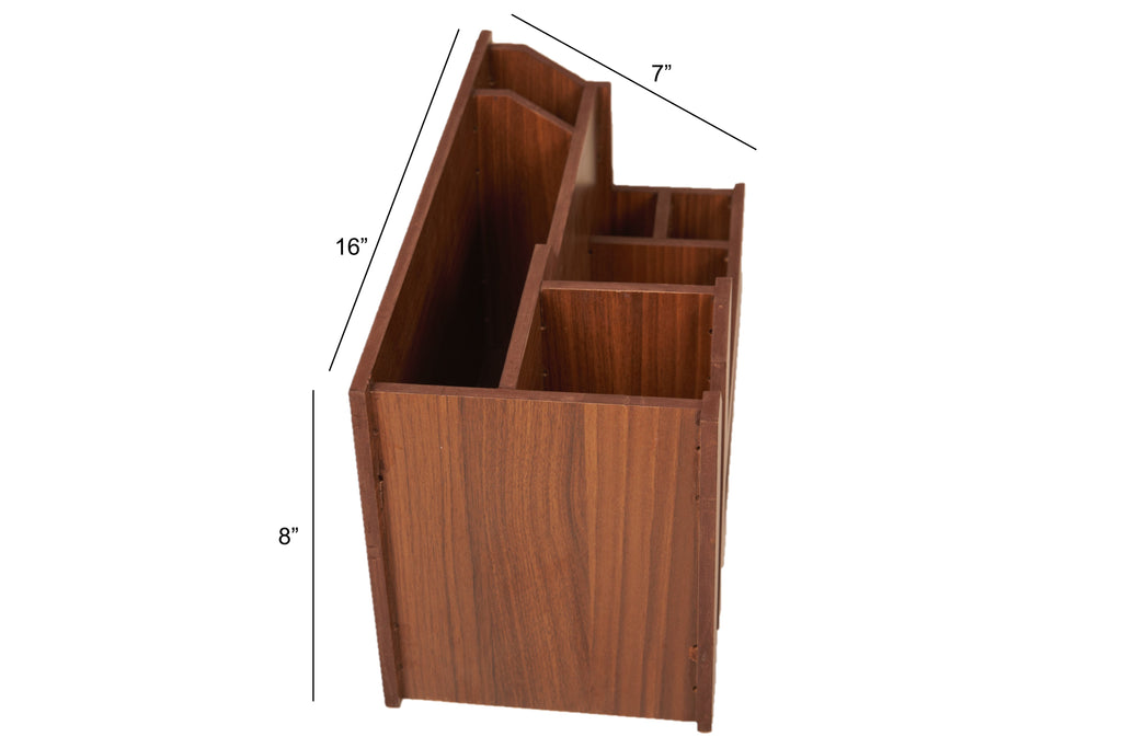Kitchen Organizer - Walnut Finish, 3-Shelf - dimension/size chart