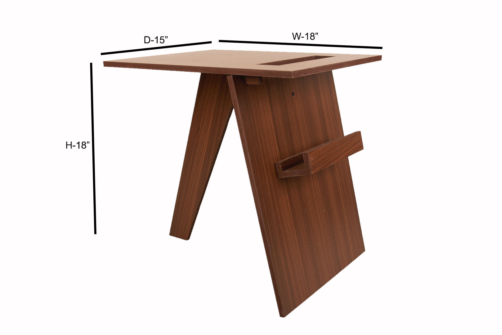RayTrees Stylish End Table | Teak Finish, Metal Frame