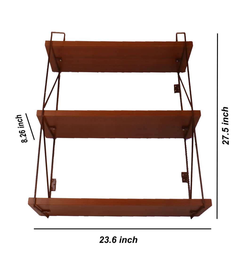 Metal Frame Bookshelf - Industrial-Style Wood & Metal - dimension/size chart