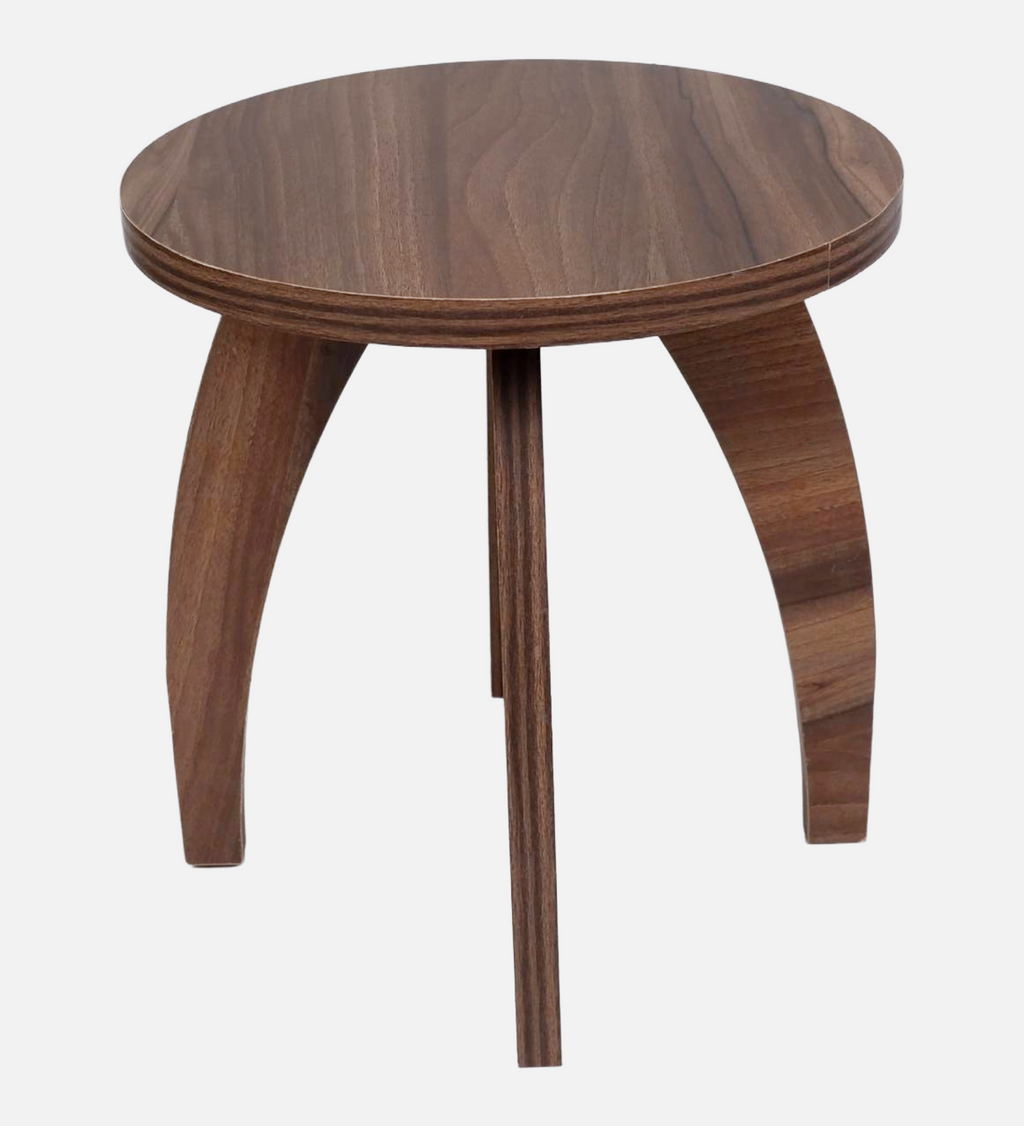 RayTrees Four Leg Round Table/Stool | Walnut Finish