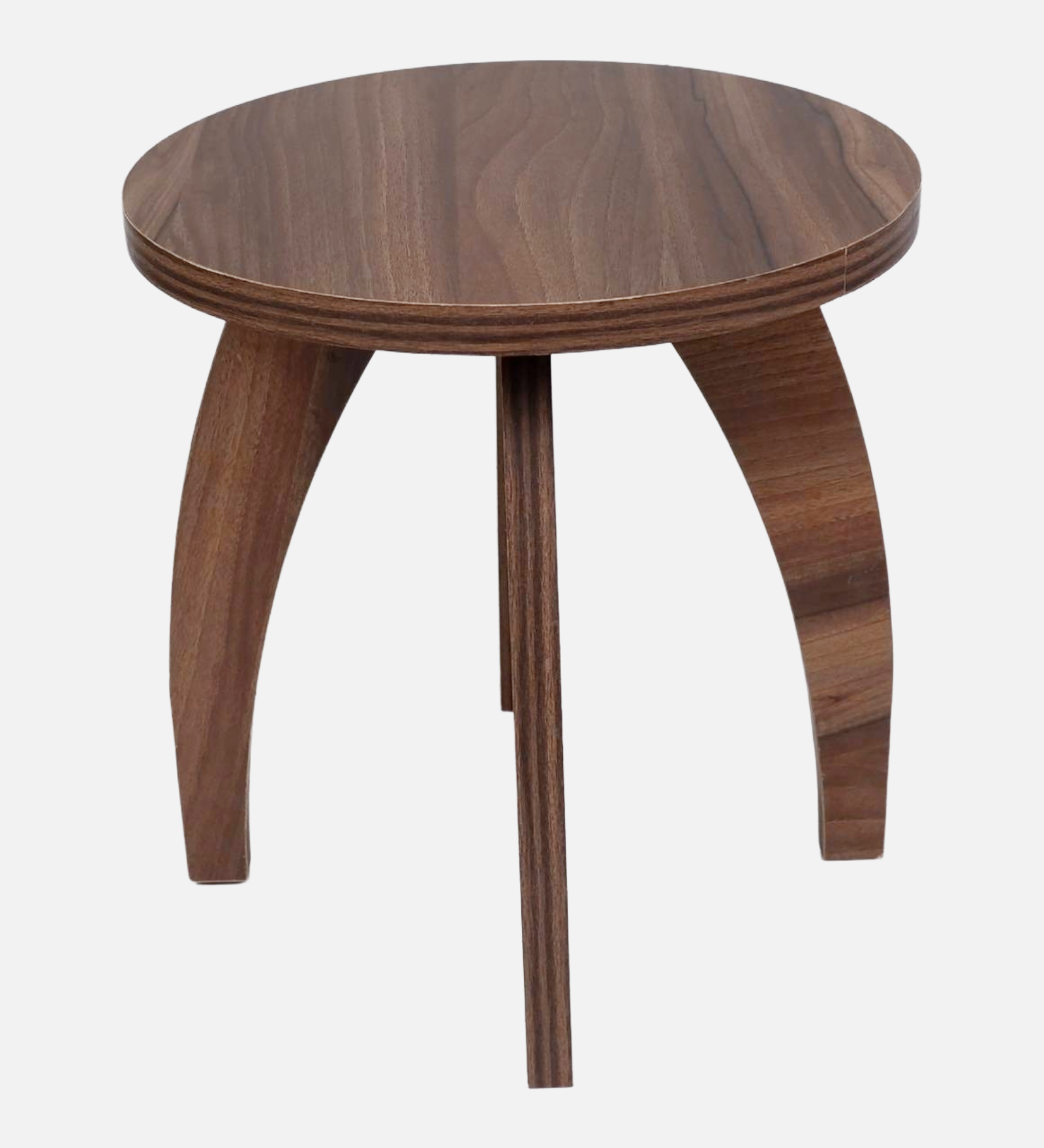 RayTrees Four Leg Round Table/Stool | Walnut Finish