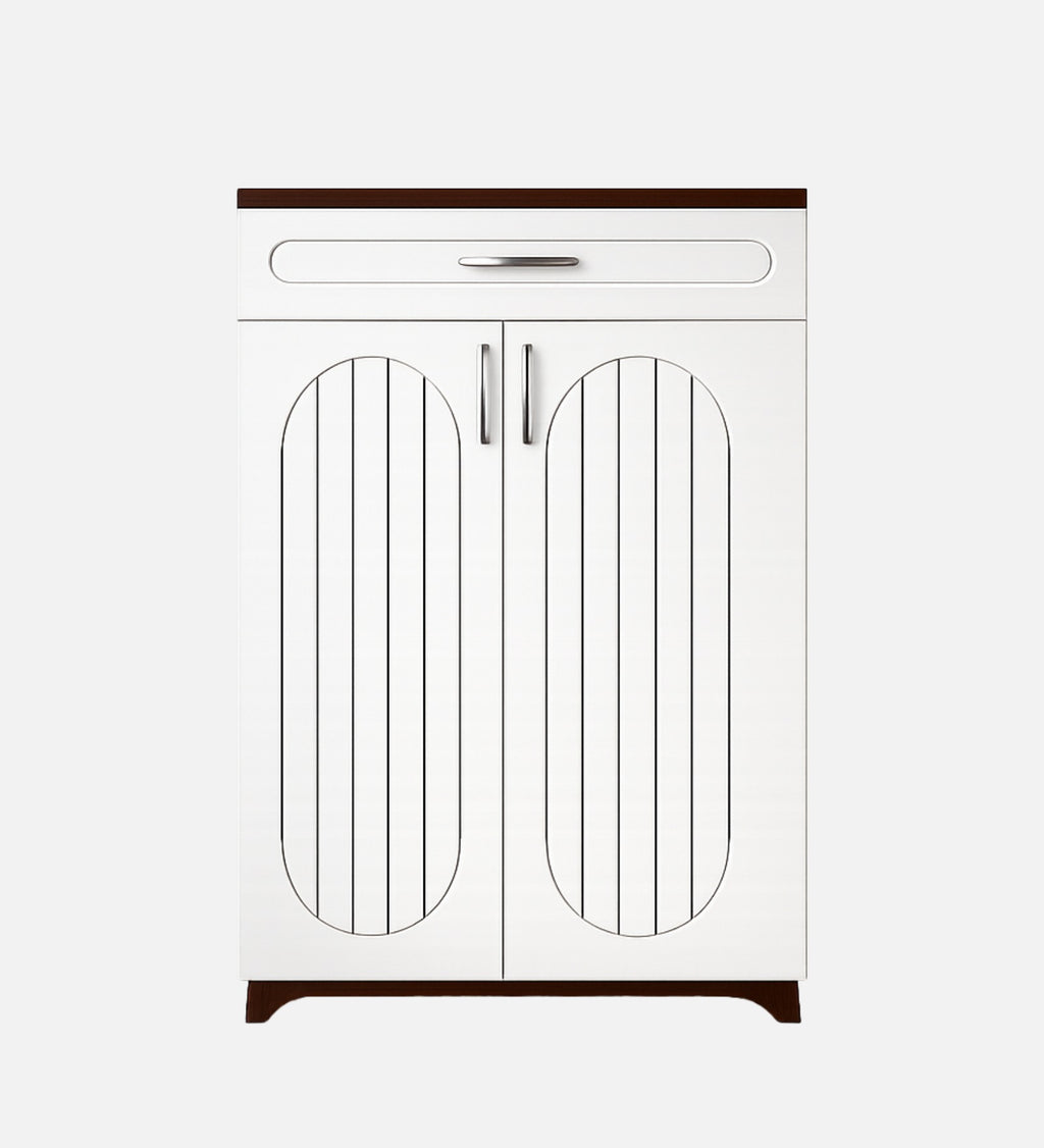 RayTrees Pipevine Shoe Rack with Drawer | Walnut &amp; White