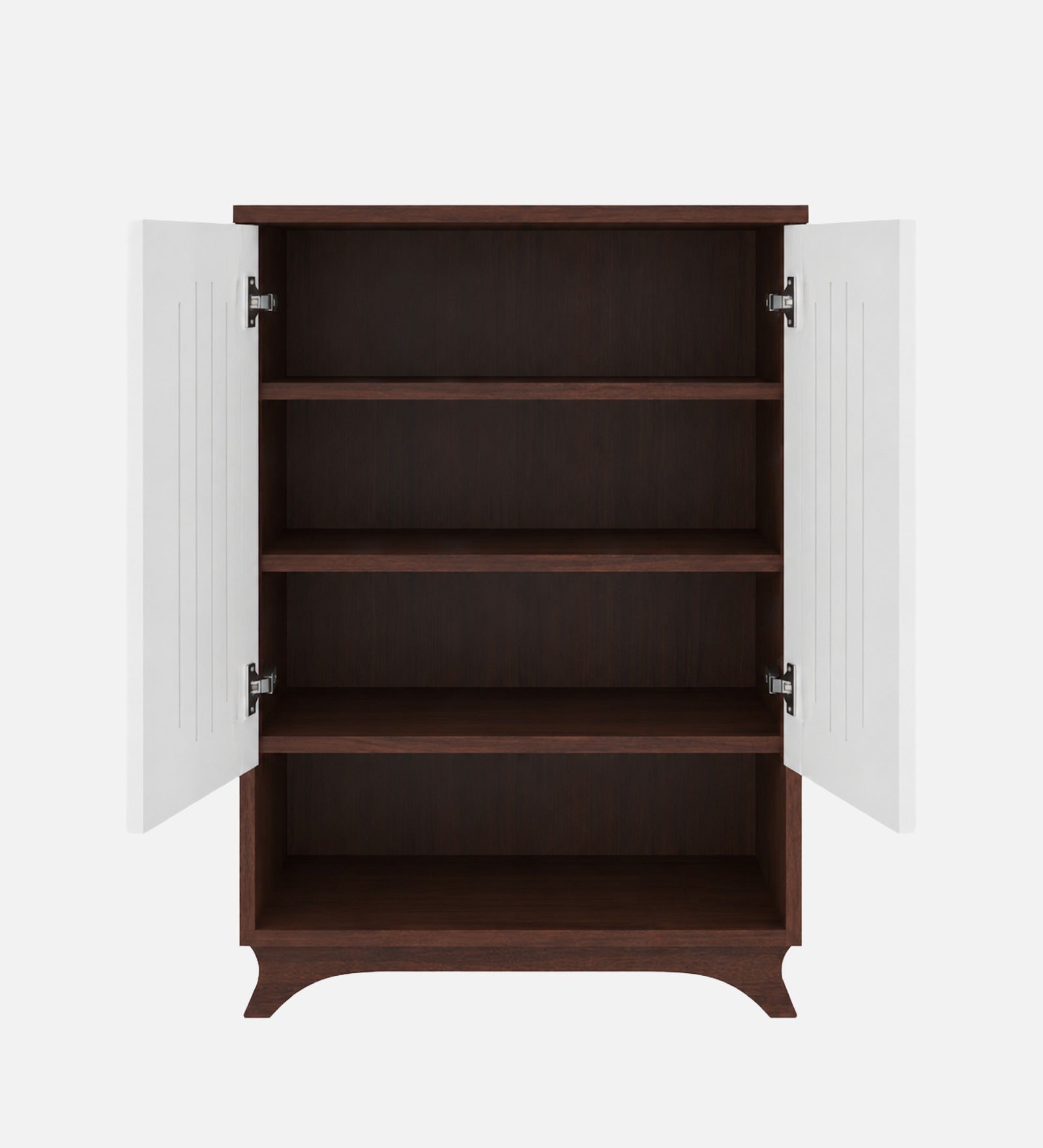 RayTrees Metro Shoe Rack with Open Shelf | Walnut &amp; White