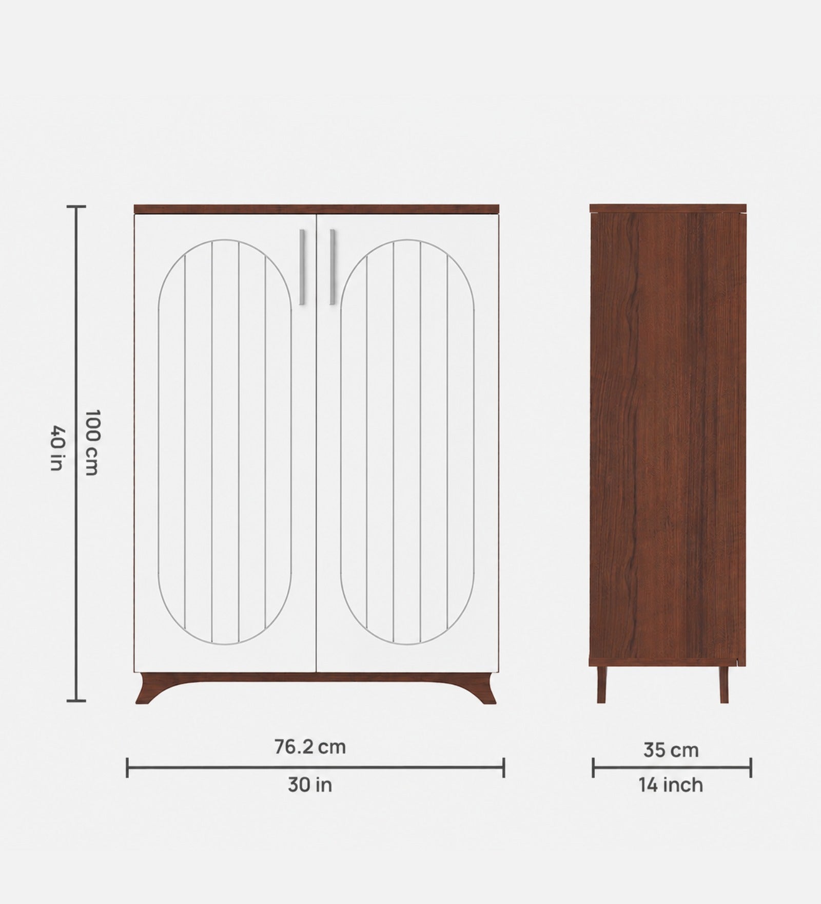 RayTrees Alvo Tilt-Out Shoe Rack | Walnut &amp; White