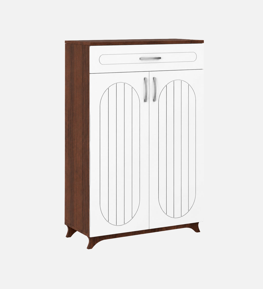 RayTrees Pipevine Shoe Rack with Drawer | Walnut &amp; White