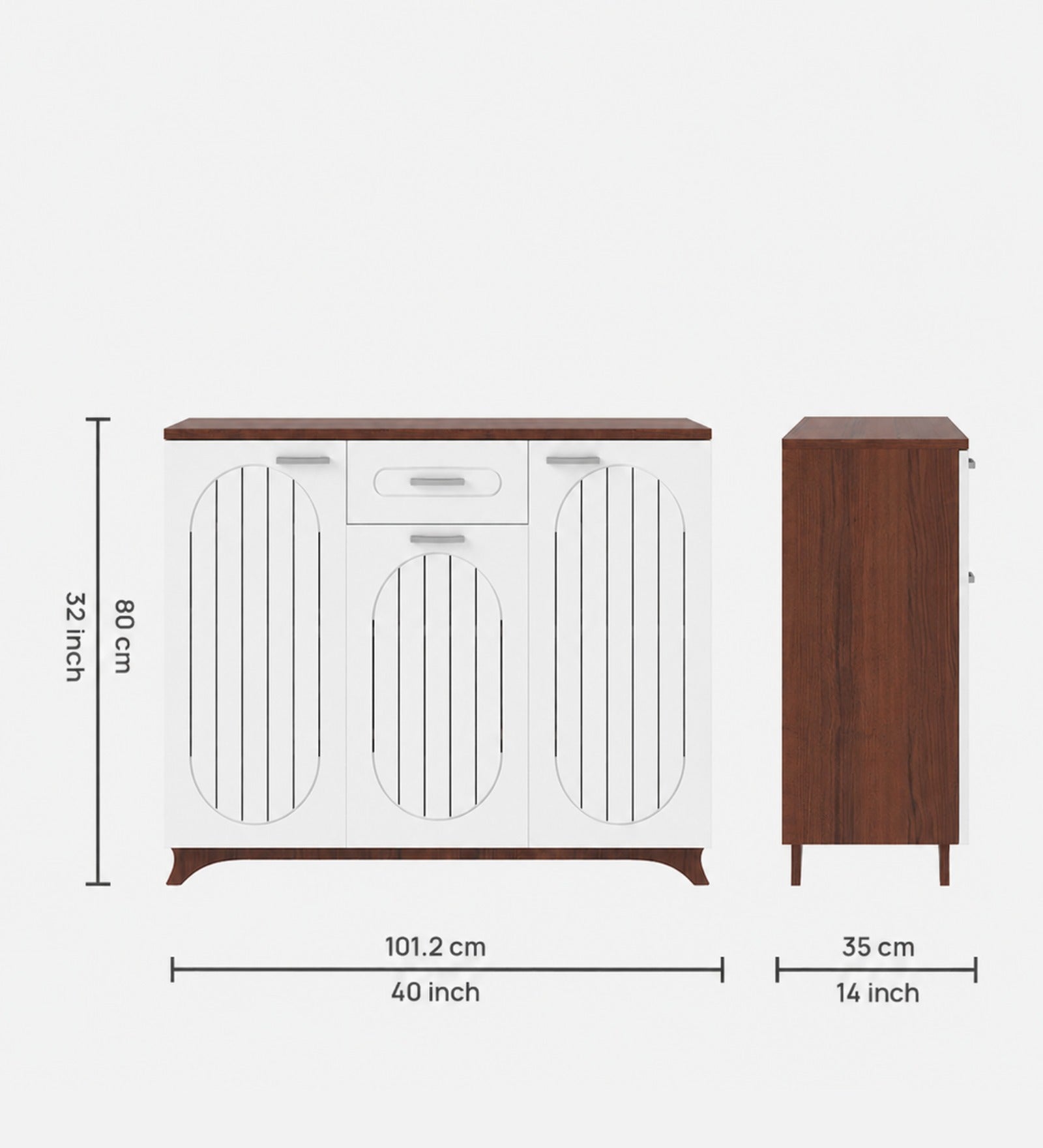 RayTrees Novo Shoe Rack | Walnut &amp; White Two-Tone Finish