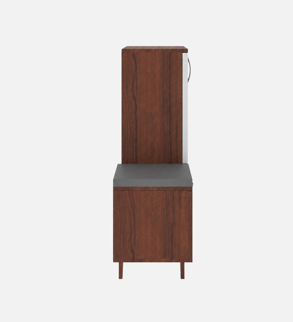 RayTrees Oscar Shoe Rack with Seating | Walnut &amp; White