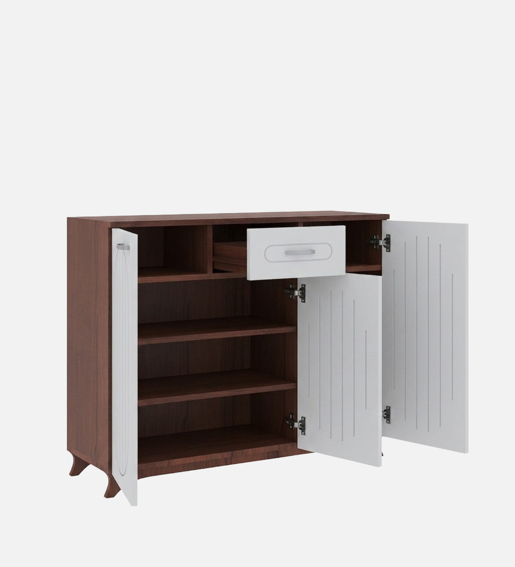 RayTrees Novo Shoe Rack | Walnut &amp; White Two-Tone Finish