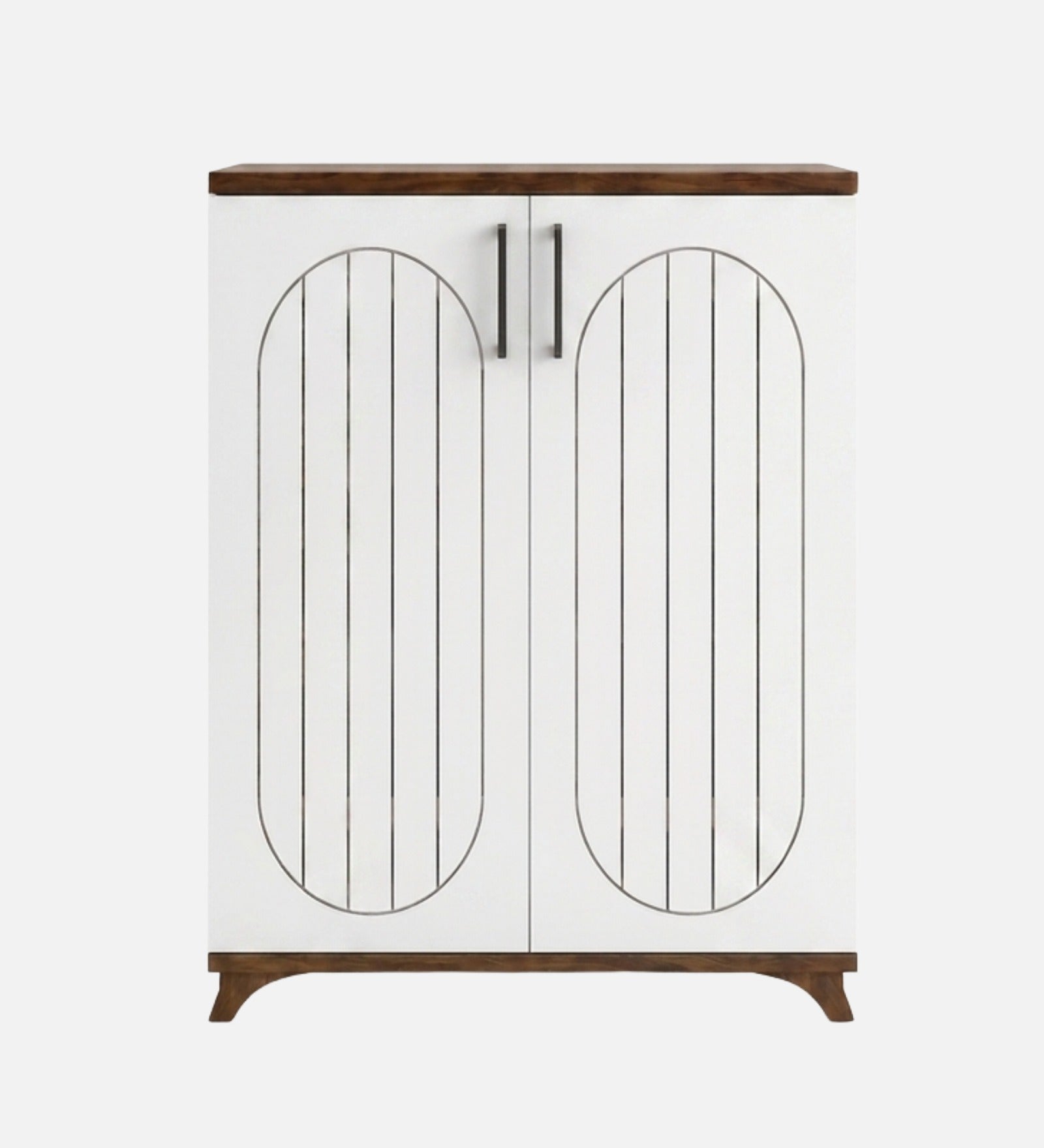 RayTrees Alvo Tilt-Out Shoe Rack | Walnut &amp; White