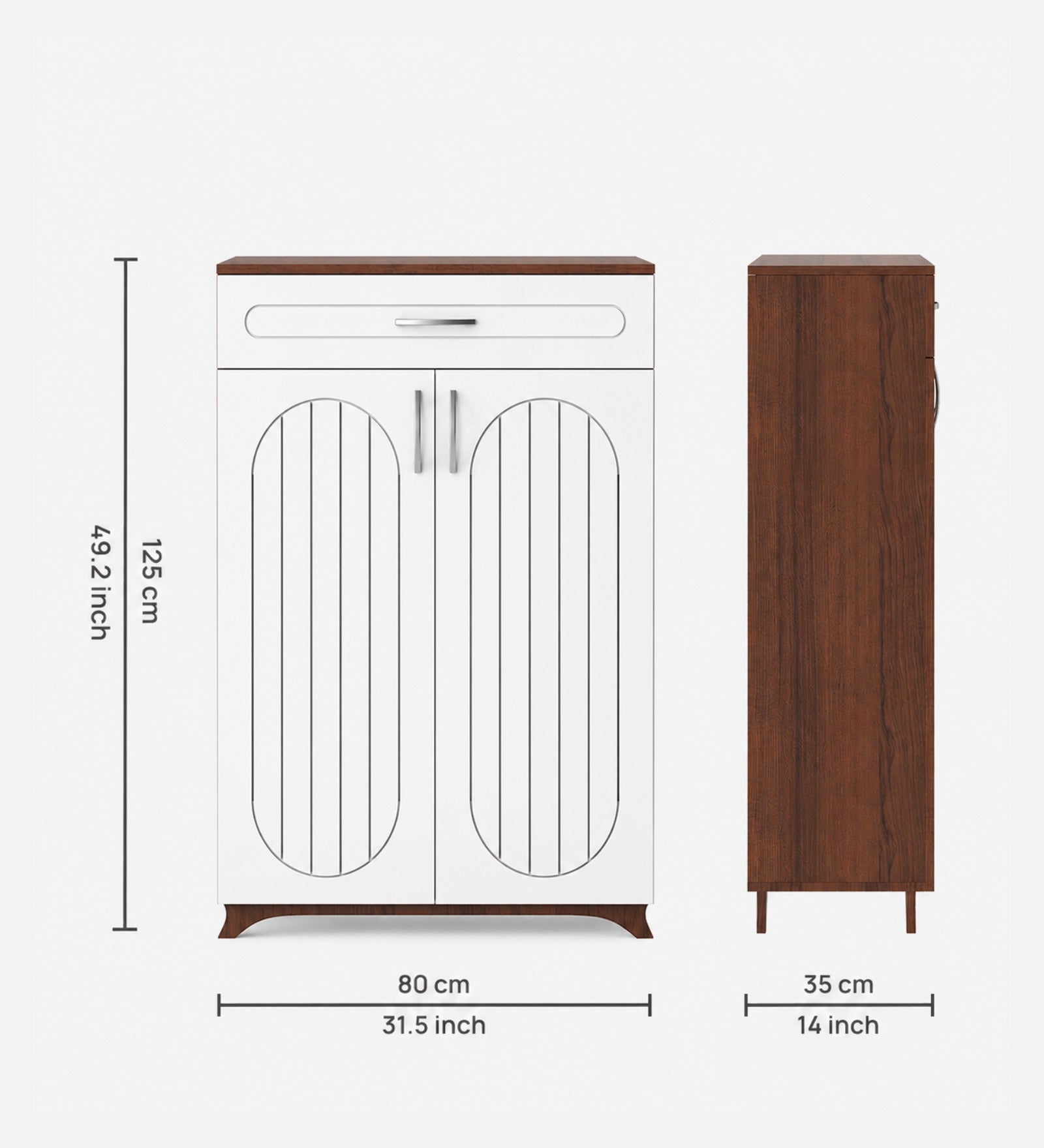 RayTrees Pipevine Shoe Rack with Drawer | Walnut &amp; White