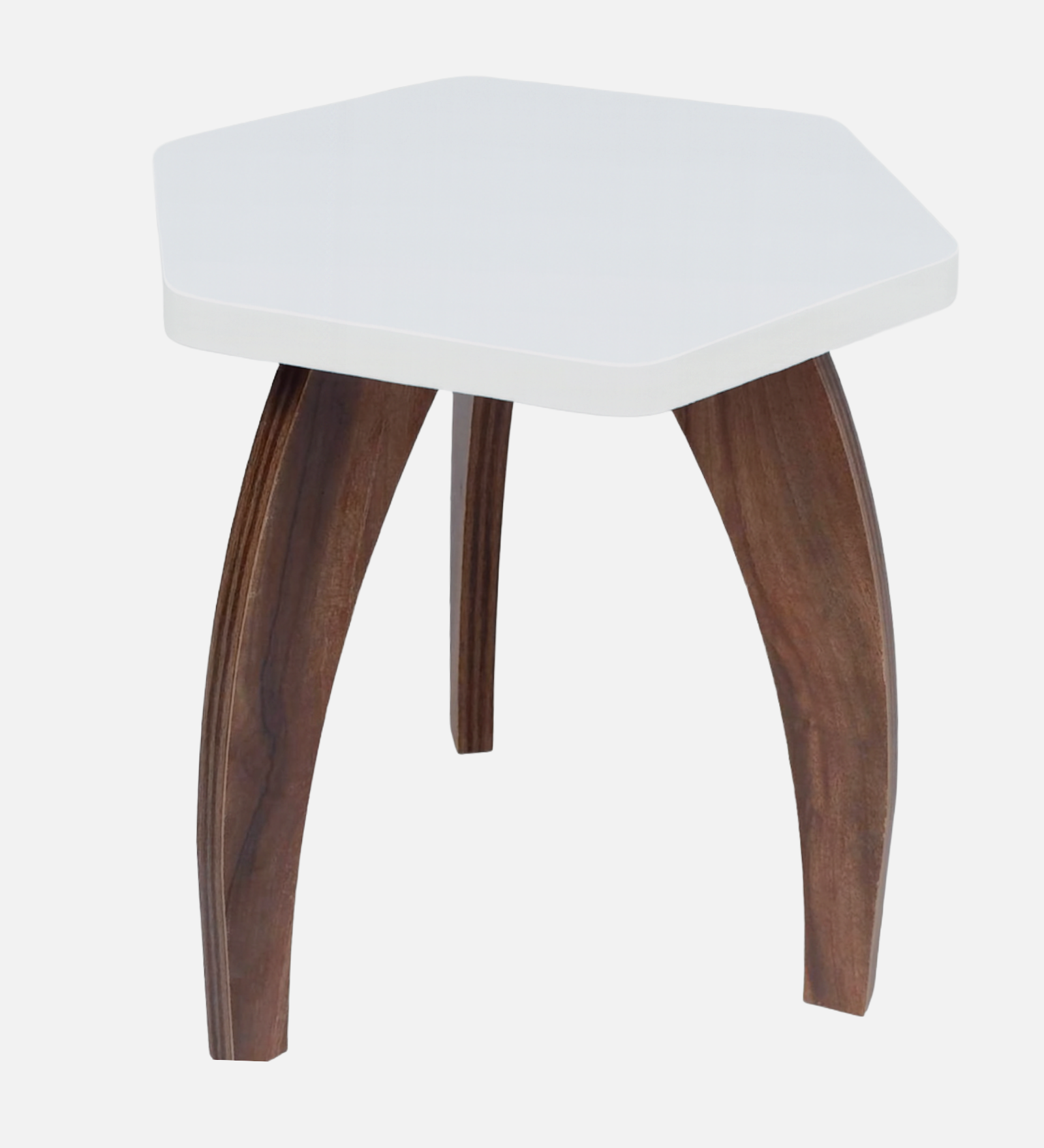 RayTrees Hexa Table | White Finish Stool &amp; Side Table