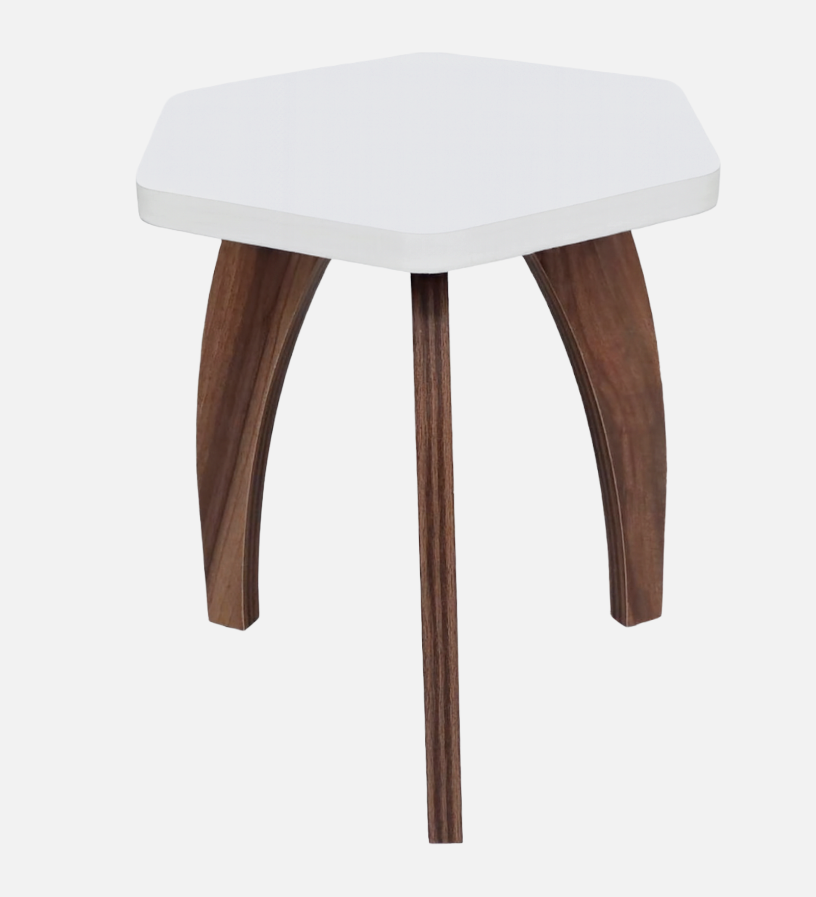 RayTrees Hexa Table | White Finish Stool &amp; Side Table