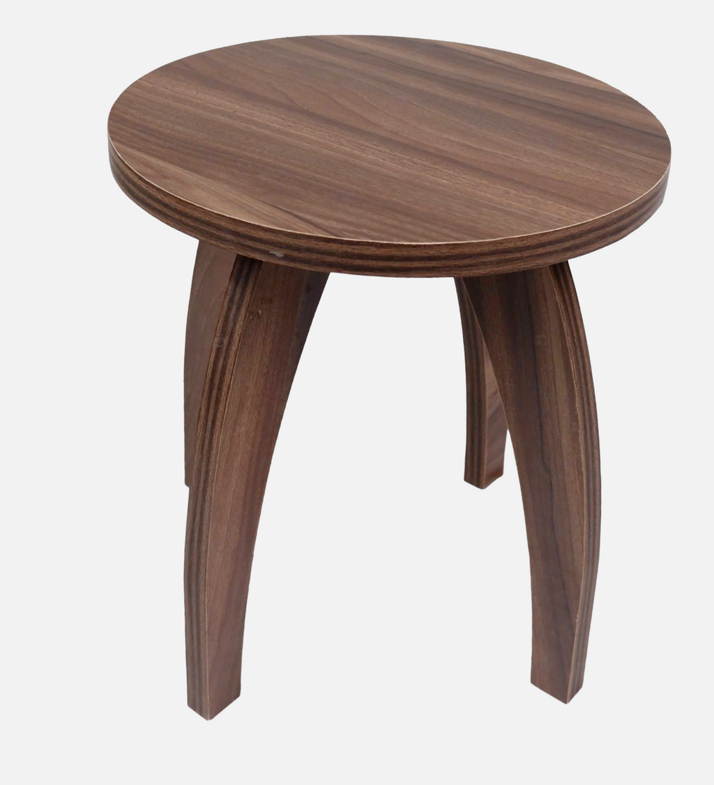 RayTrees Four Leg Round Table/Stool | Walnut Finish