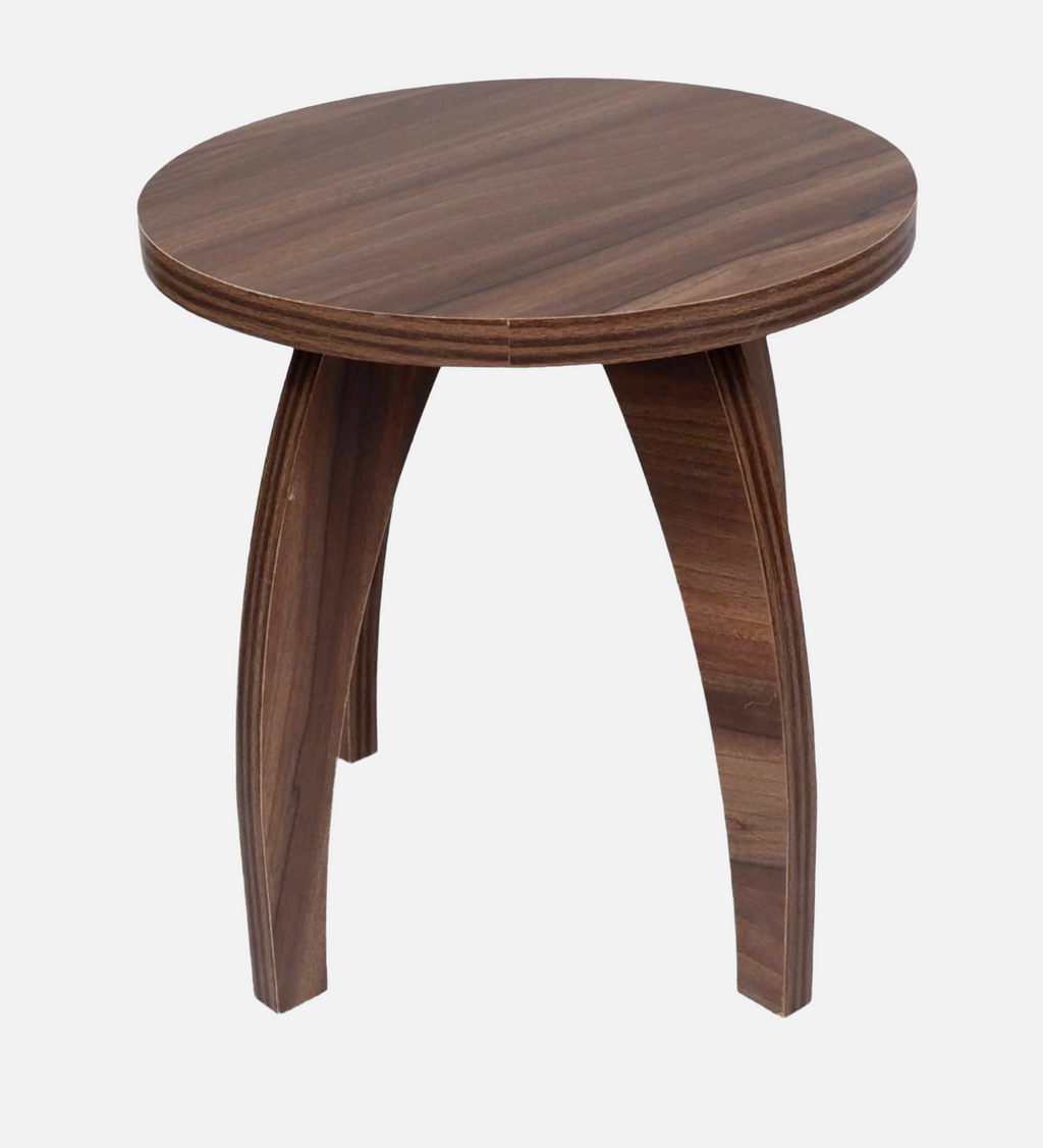 RayTrees Four Leg Round Table/Stool | Walnut Finish