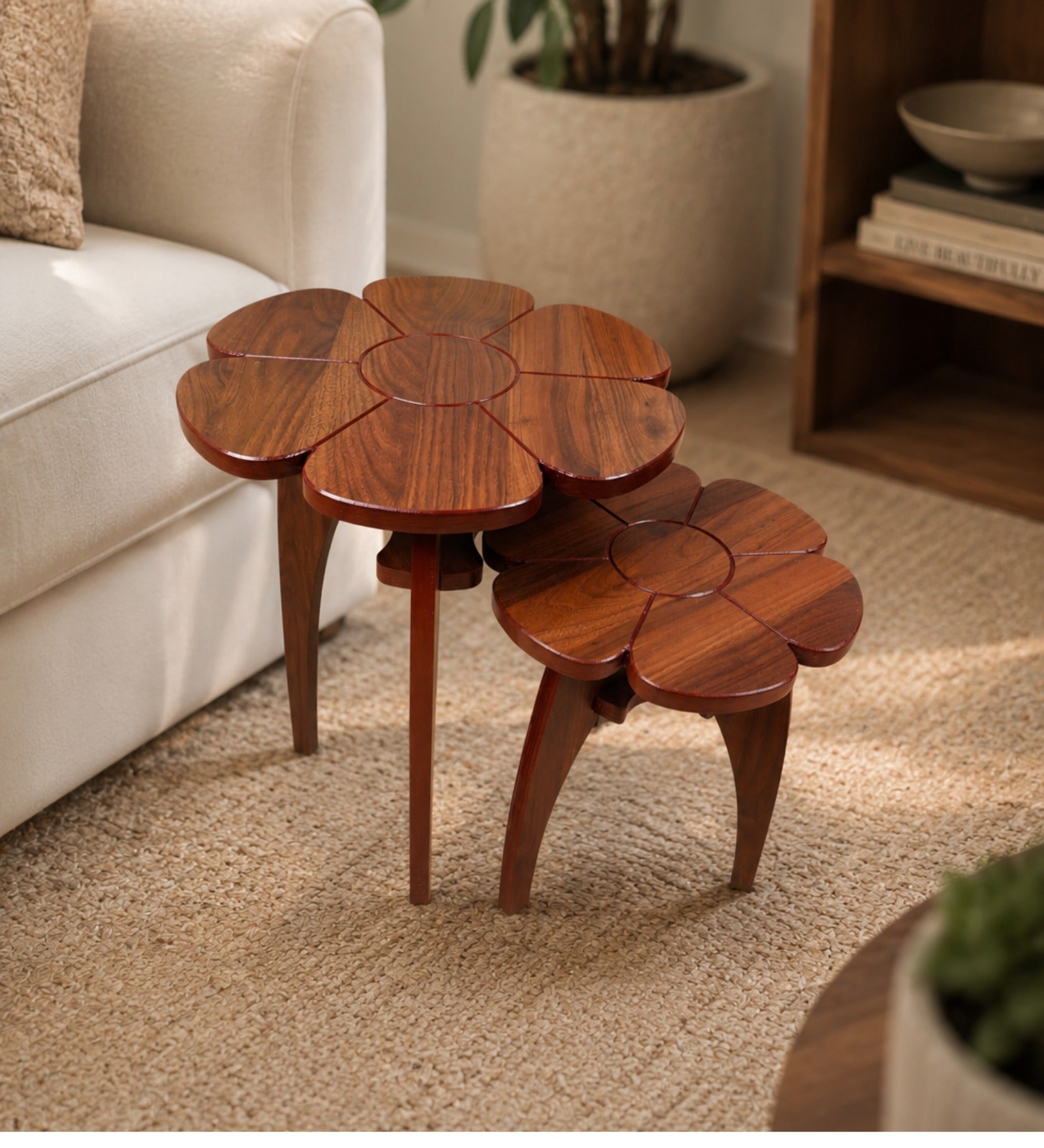 Kosmo End Table - Walnut Finish Compact Side Table