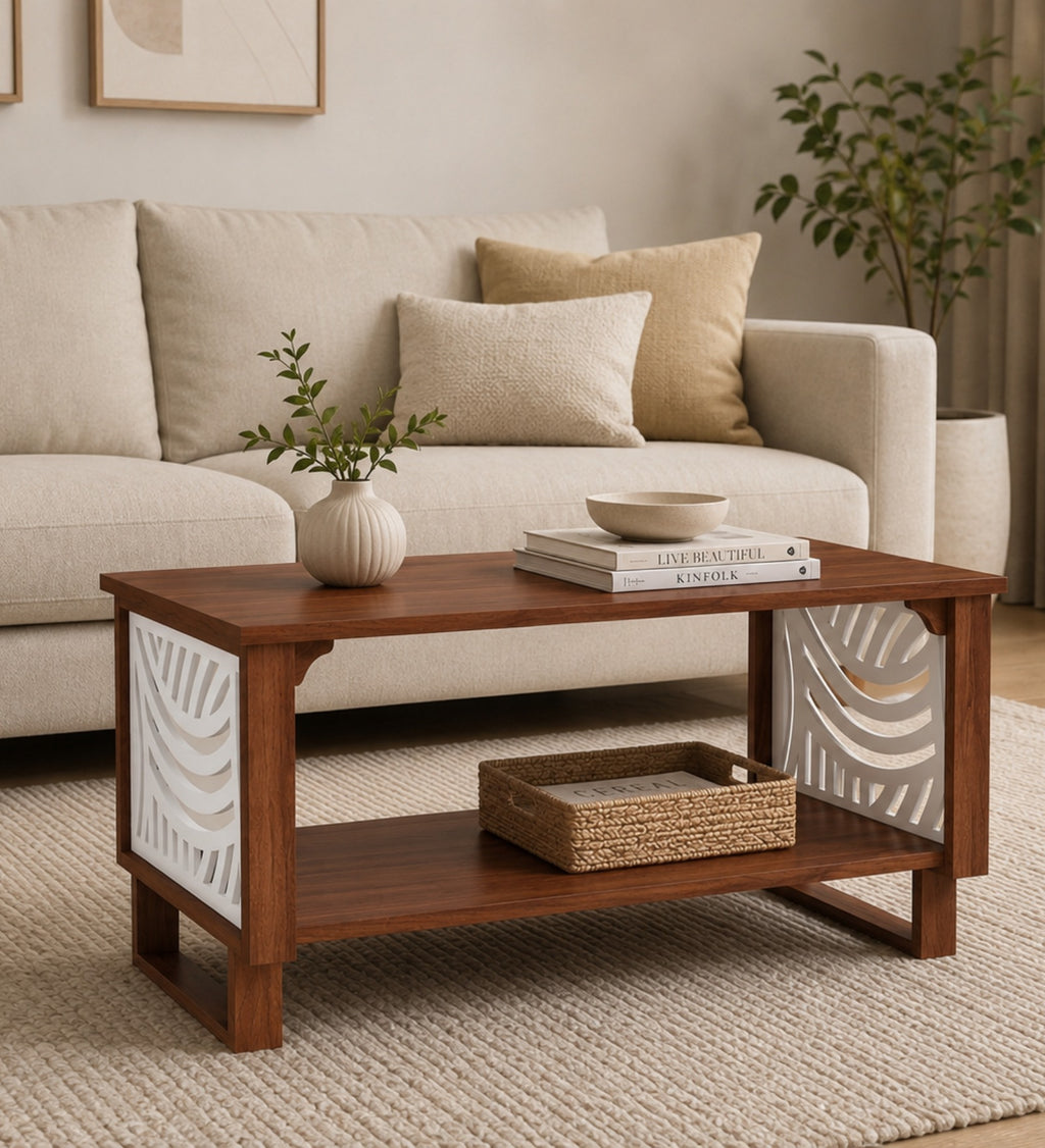 RayTrees Naira Coffee Table | Walnut Finish Centre Table