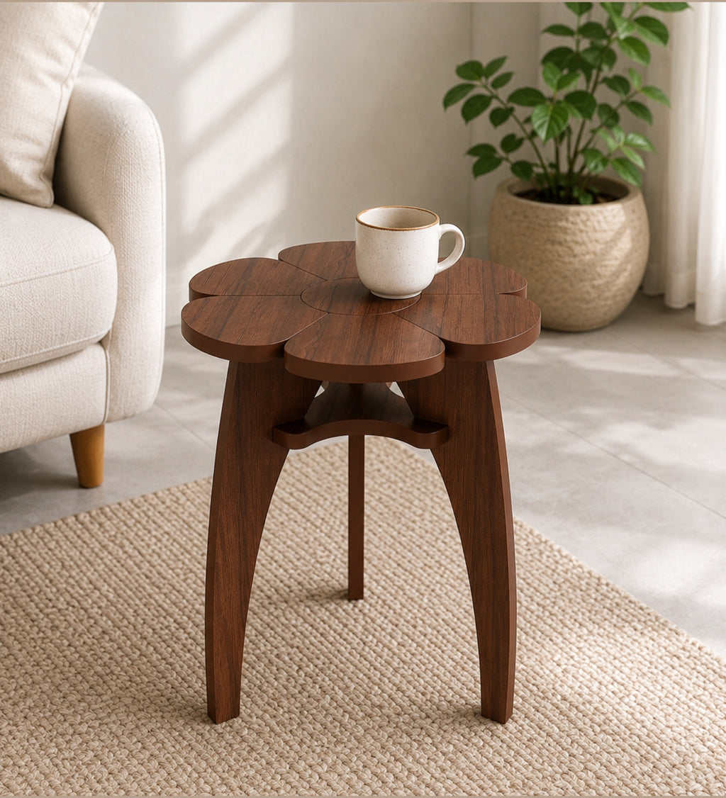 Orca End Table - Walnut Finish Compact Side Table