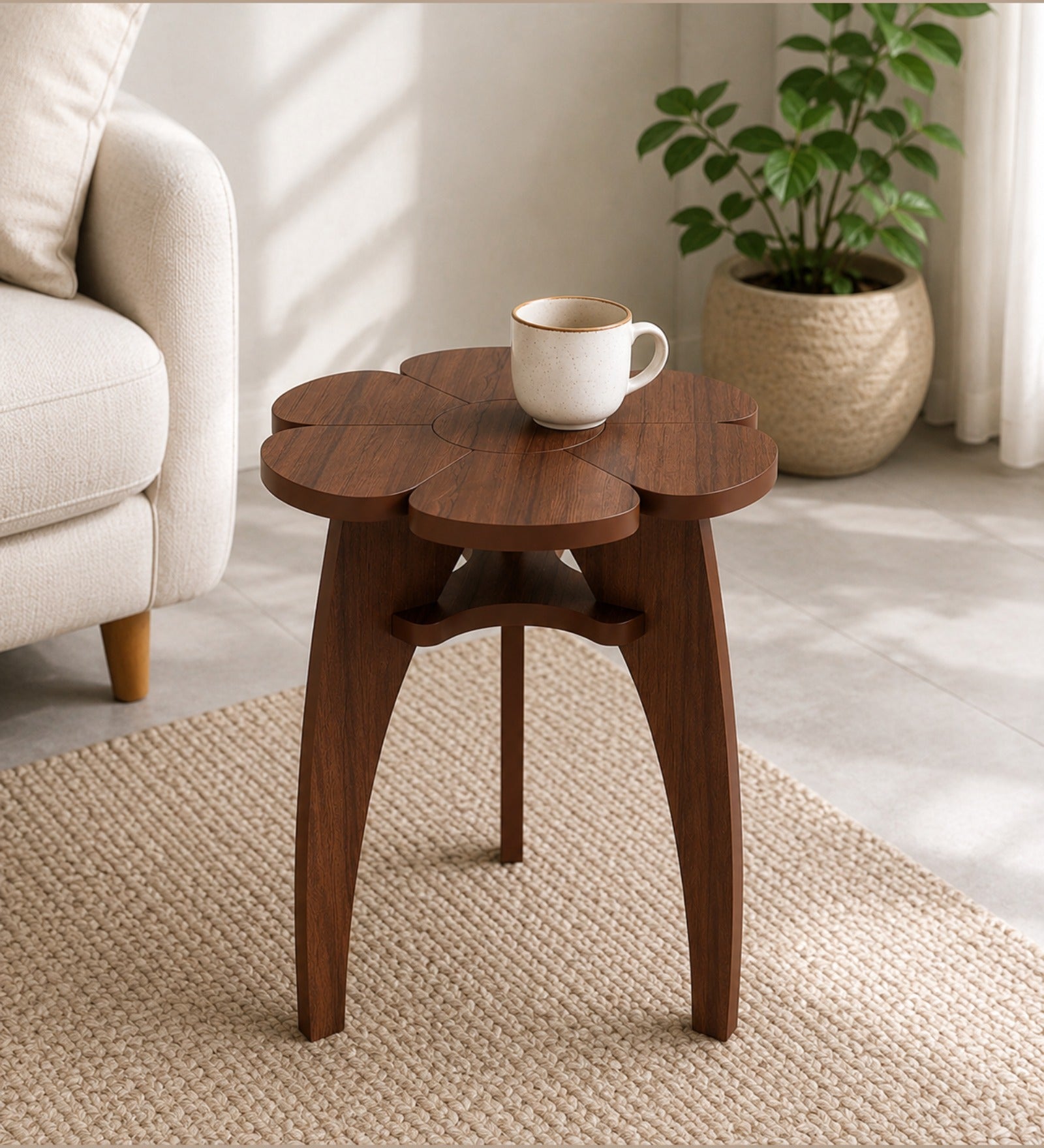 Orca End Table - Walnut Finish Compact Side Table