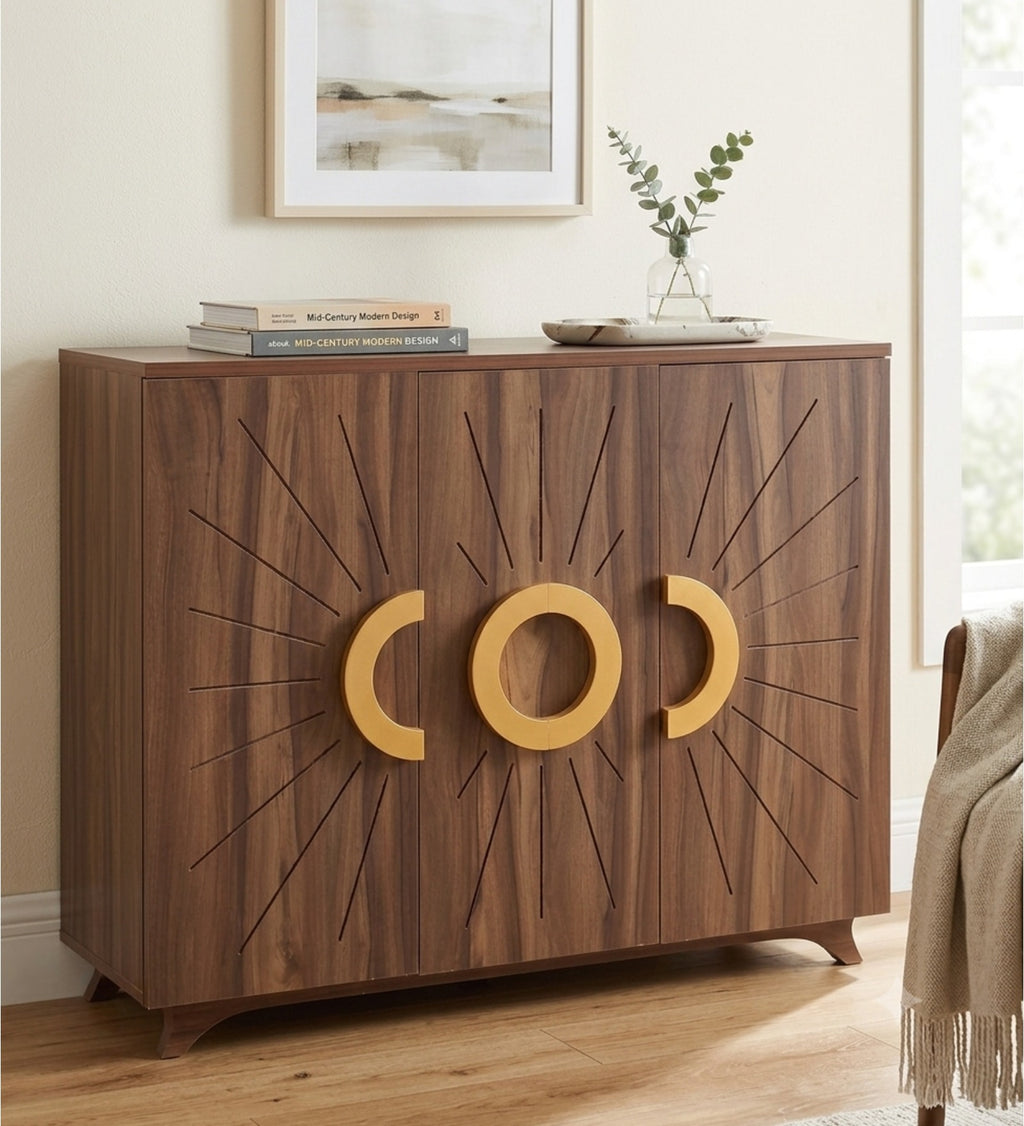 Atlas 22-Pairs 3 Door Shoe Cabinet | Walnut Finish