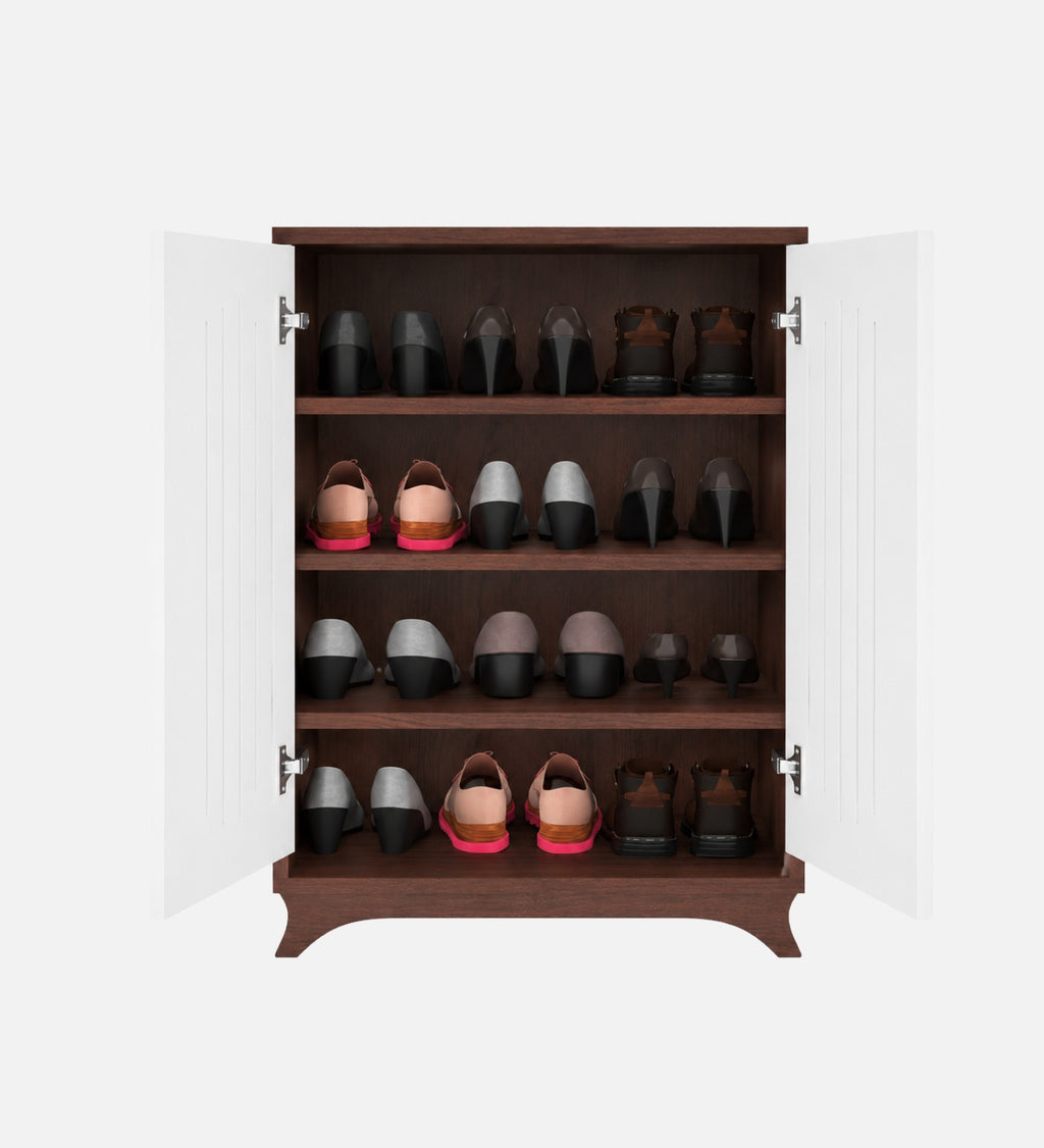 Walnut Finish Shoe Rack Bench with Cushioned Seat SR75 - additional angle 4