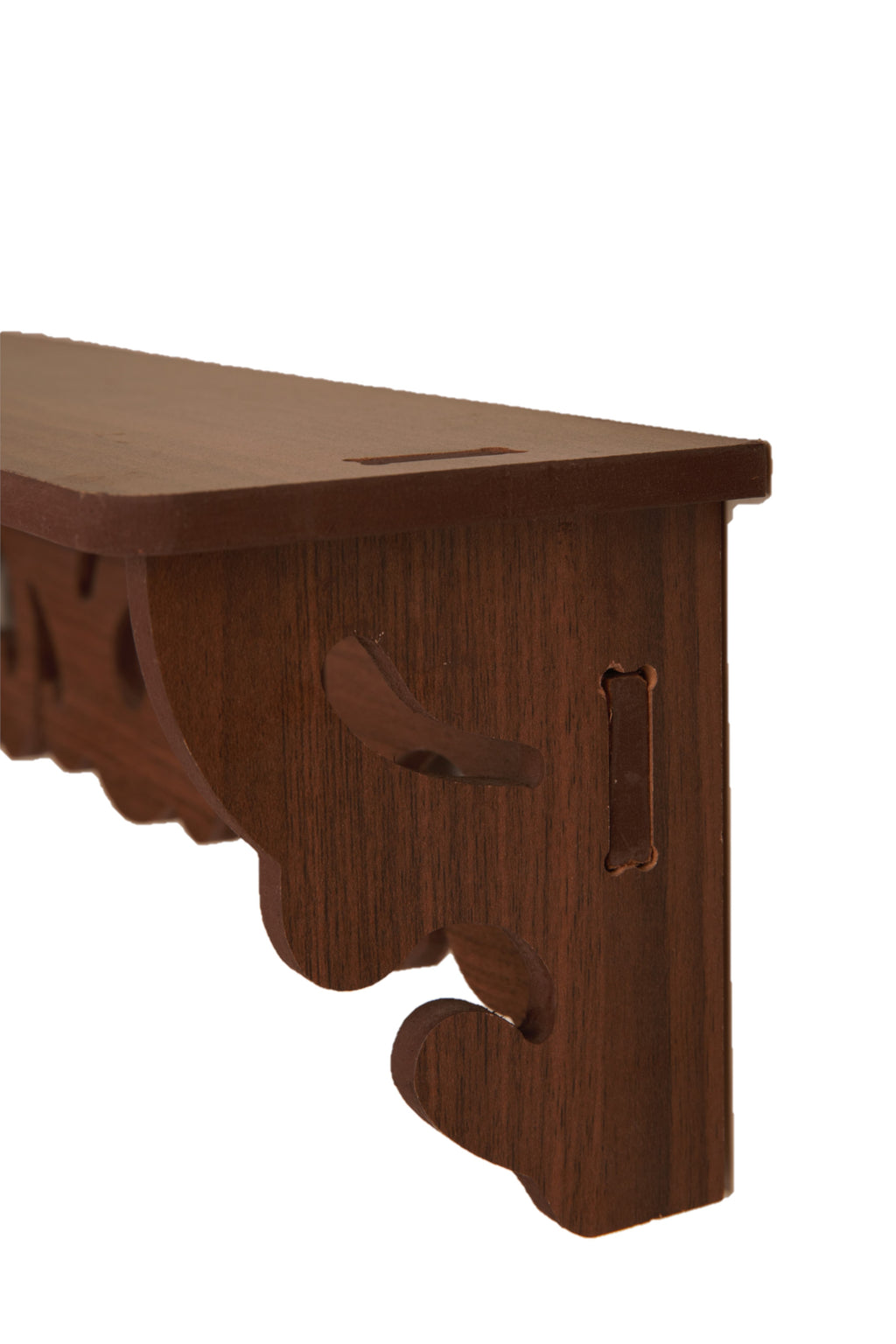 3-Shelf Wall Decor Shelf - Brown Finish - additional angle 2